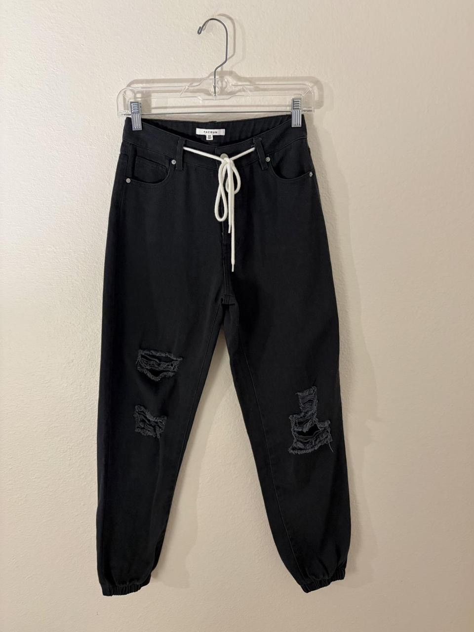 Pacsun pacsun black distressed cargo jeans 24W Size 24" / US 00 / IT 34 - 1 Thumbnail