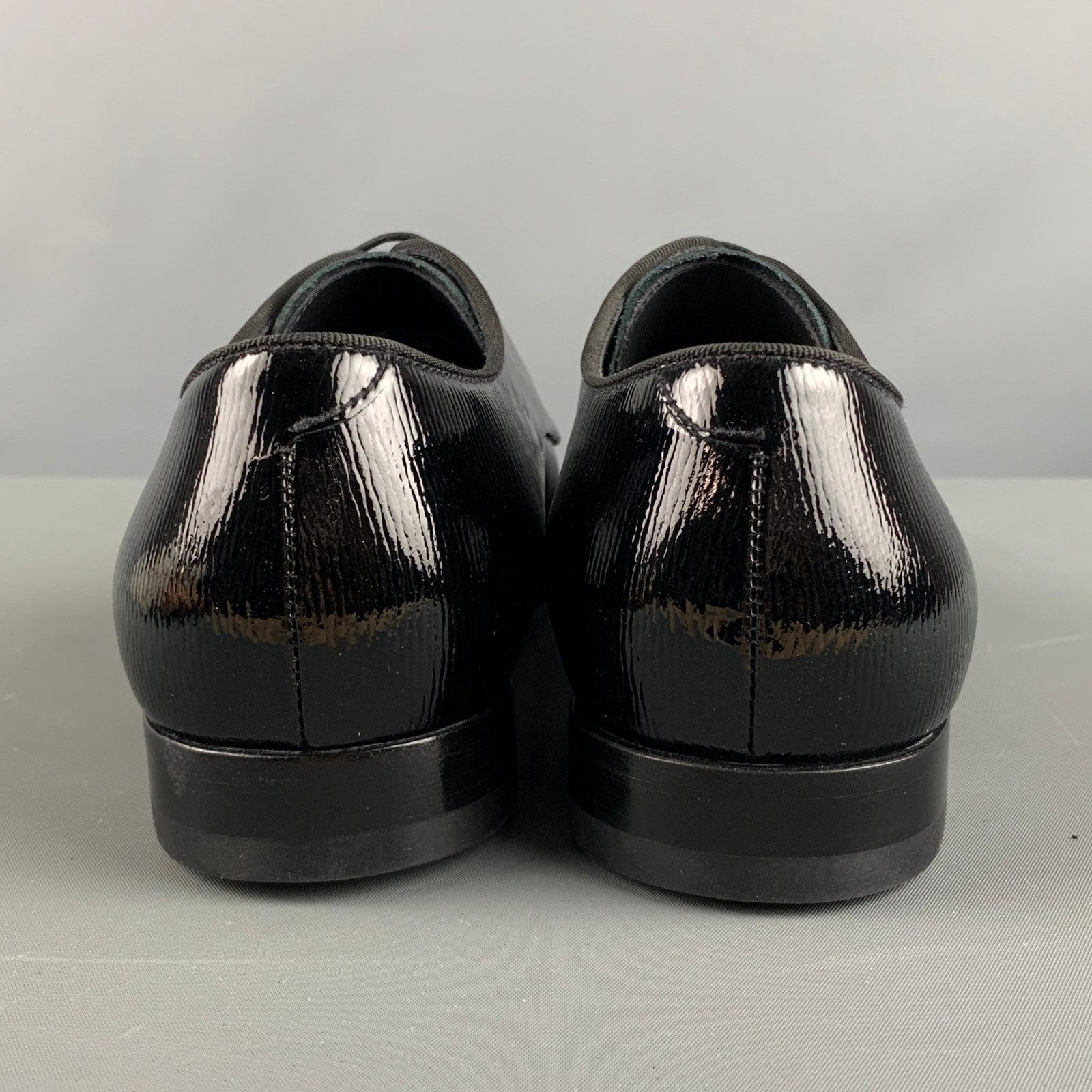 Giorgio Armani GIORGIO ARMANI Black Solid Leather Lace Up Lace Up Shoes Size US 6 / EU 39 - 3 Thumbnail