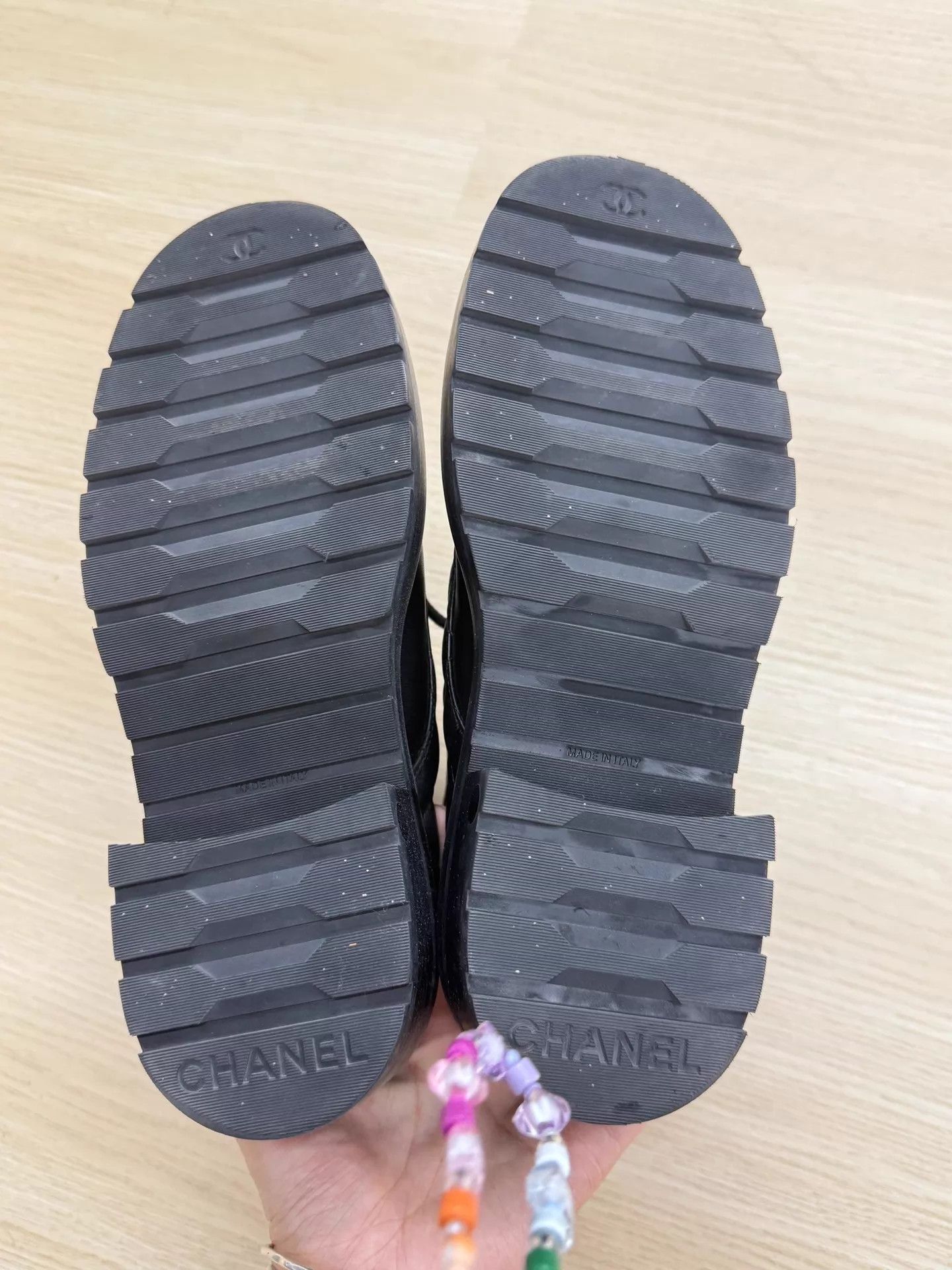 Chanel Chanel Black CC Lace-Up Short Boots 36.5 New Size US 6 / IT 36 - 6 Thumbnail