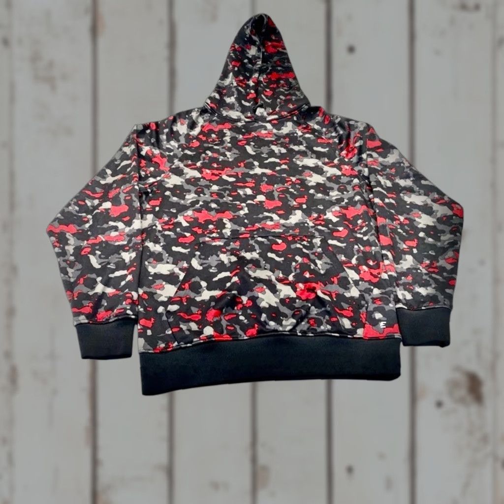 Vintage VINTAGE Eastbay Hoodie Sweatshirt Mens Medium Red/Black/Gray Camo Fleece Pullover 8502 Size US M / EU 48-50 / 2 - 1 Thumbnail