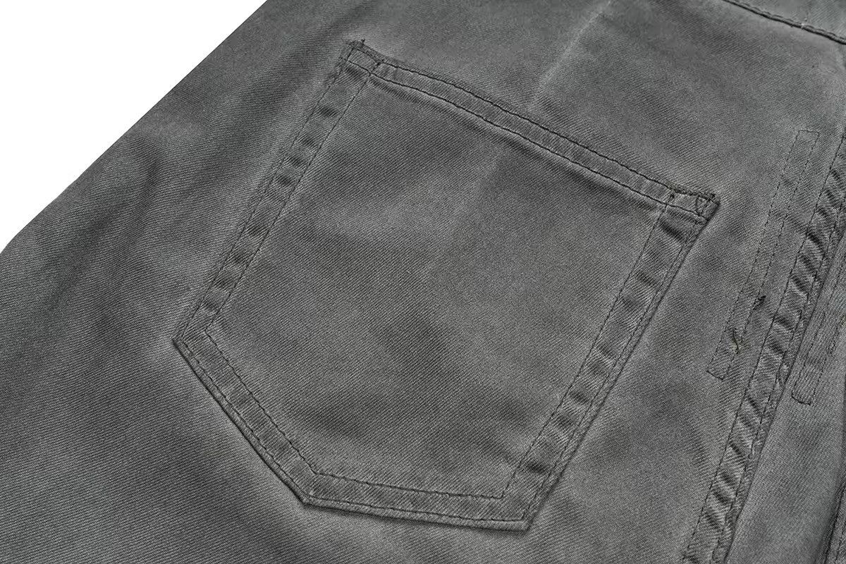 Jean Distressed grey flared straight baggy design jeans Size US 33 - 7 Thumbnail