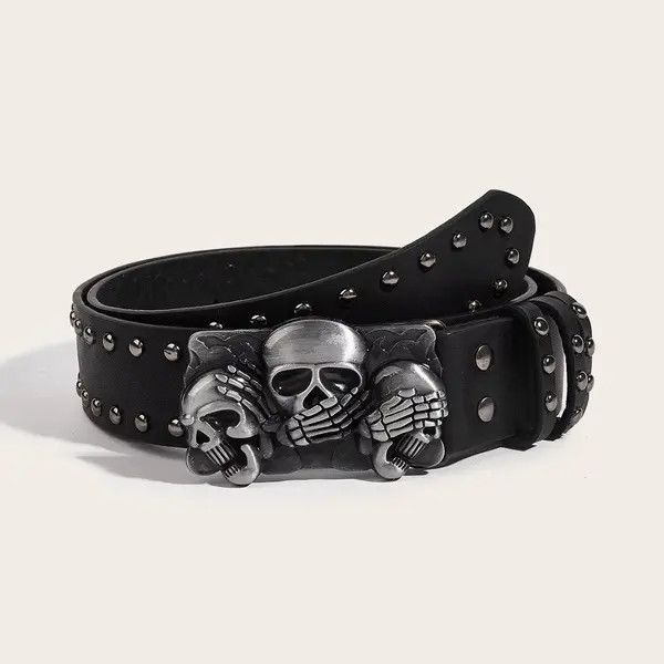VIBE Skull Rivet Belts Size ONE SIZE - 5 Thumbnail