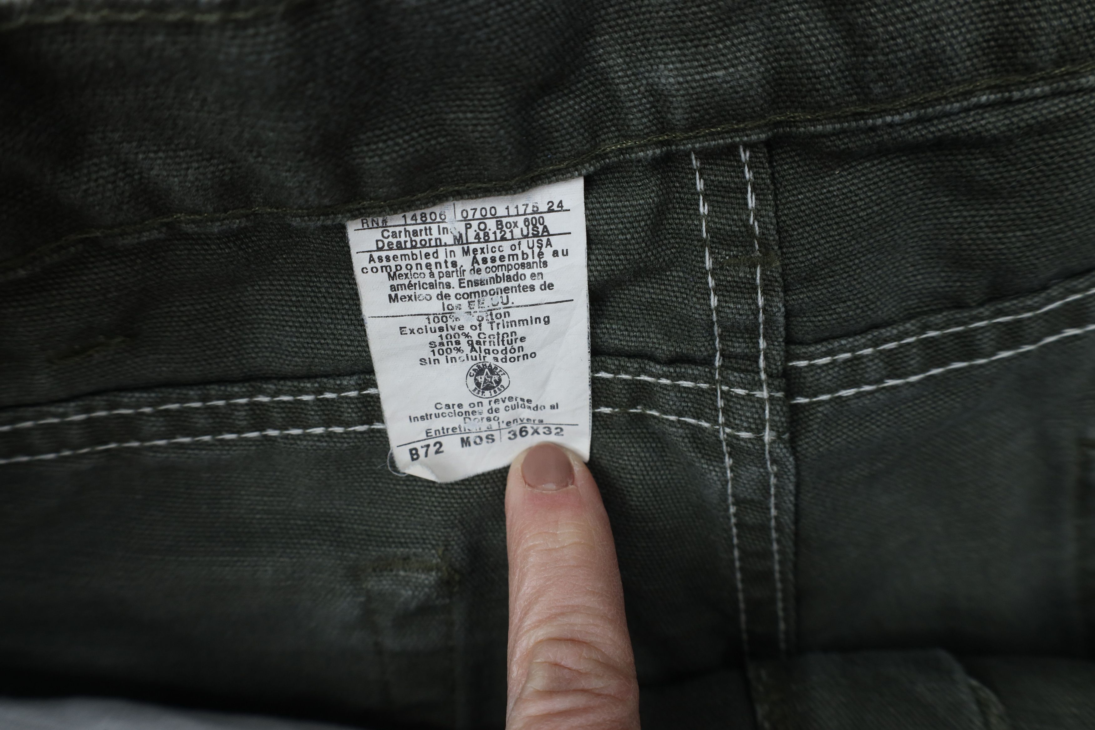 Carhartt Vintage Y2K 2000 Carhartt Canvas Pants Moss Green Cotton Size US 36 / EU 52 - 8 Thumbnail
