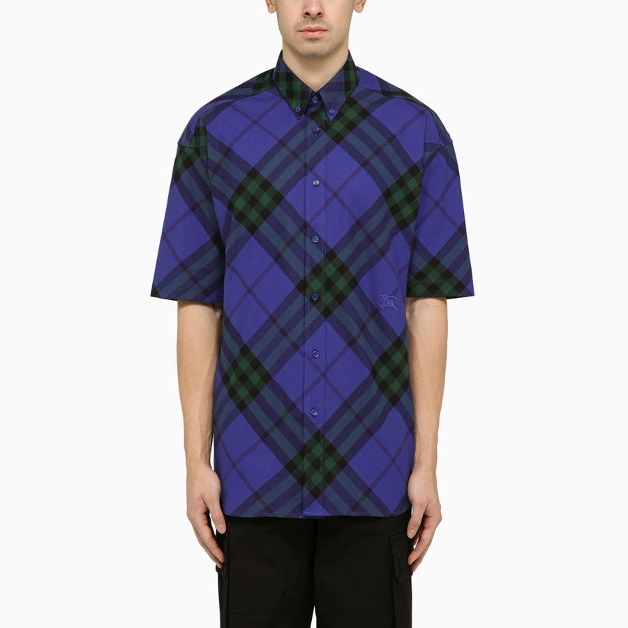 image of Burberry O1D2Blof0224 Shirt In Blue, Men's (Size Medium)