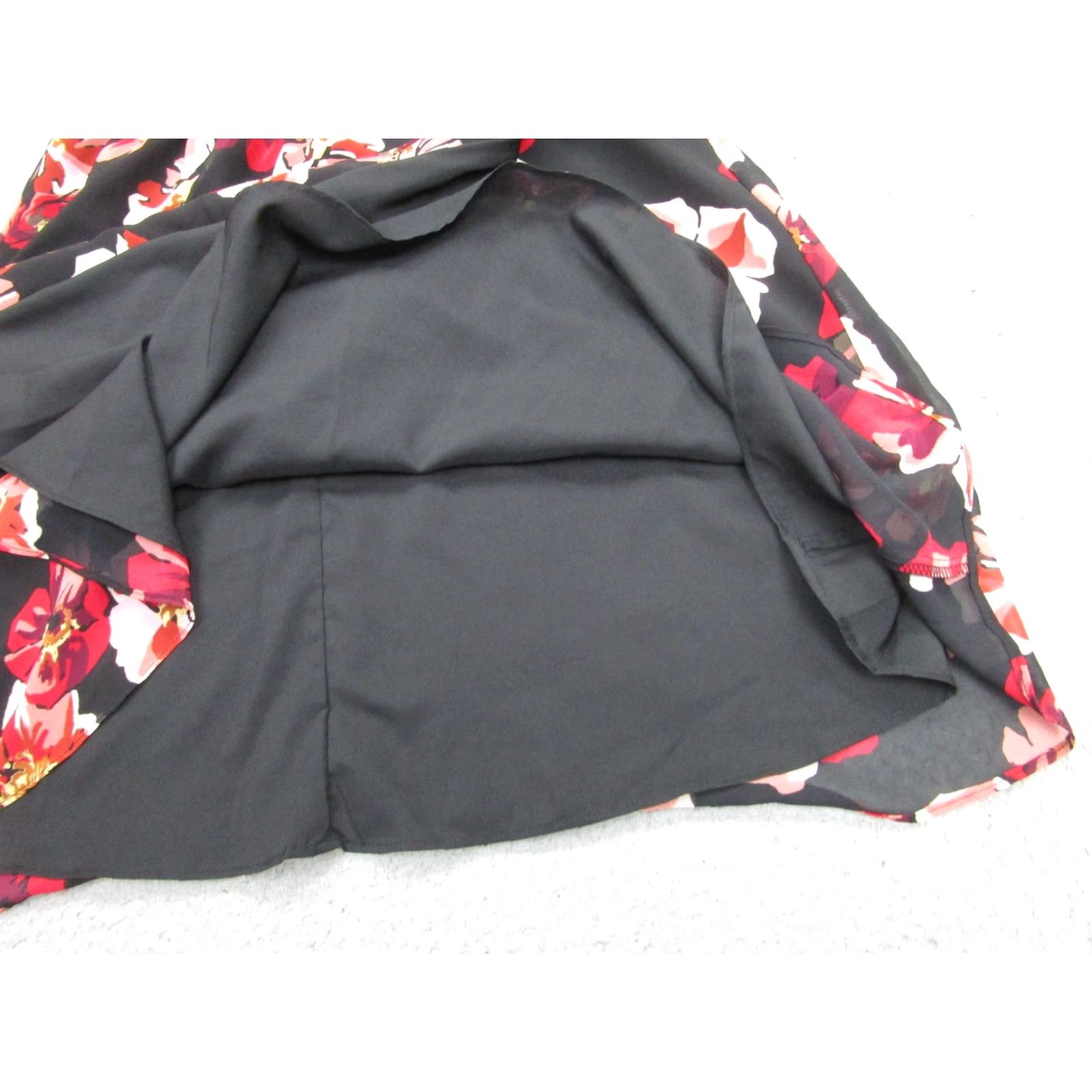 Madewell Dress Womens 2 Black Floral Wrap Fit & Flare Chiffon Lined Short  Sleeve