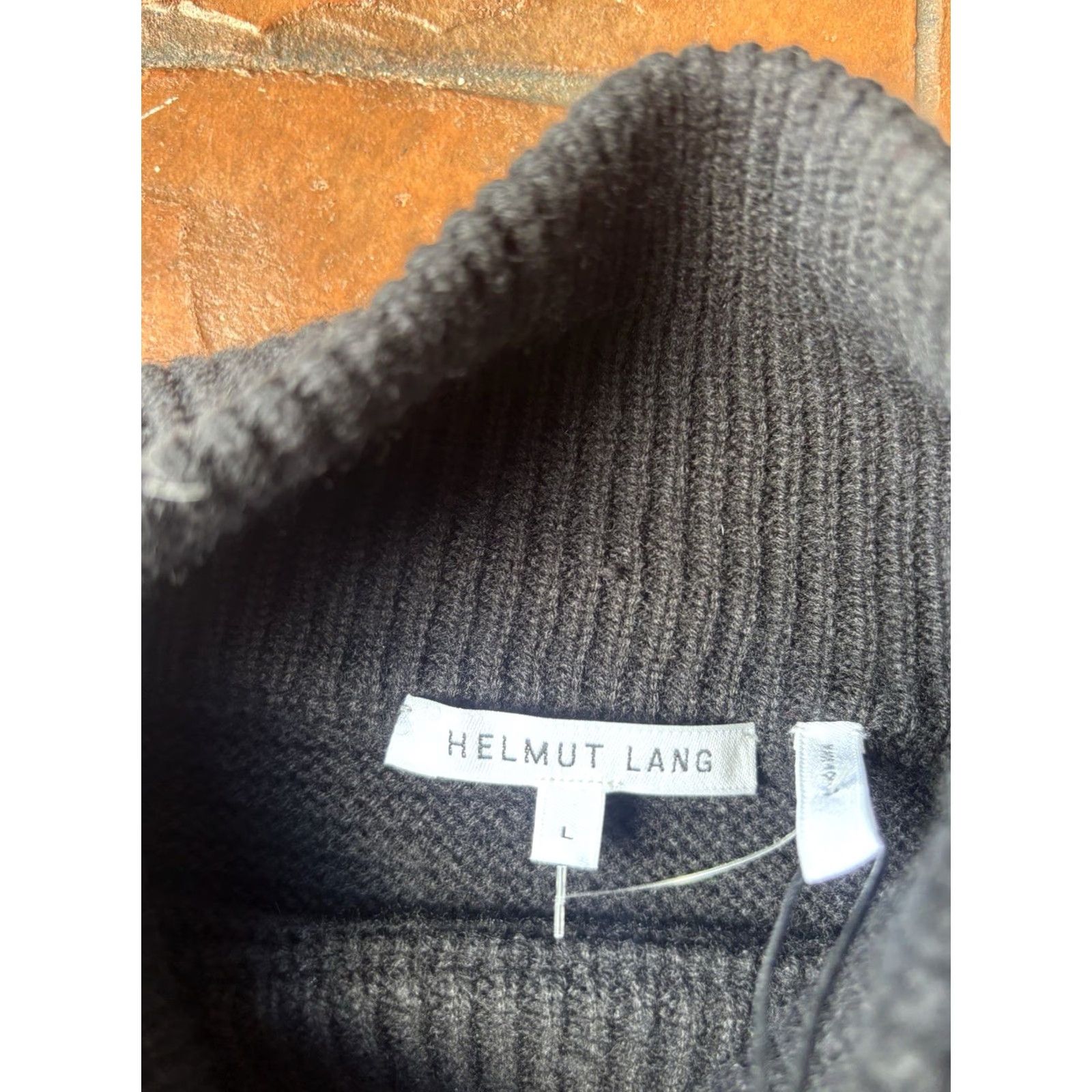 Helmut Lang VINTAGE HELMUT LANG Pullover Turtle Neck Sweater Womens Large Black Mock Neck, Knit Wool Blend, Dry Clean Only, Designer, 1.4 Size L / US 10 / IT 46 - 3 Thumbnail