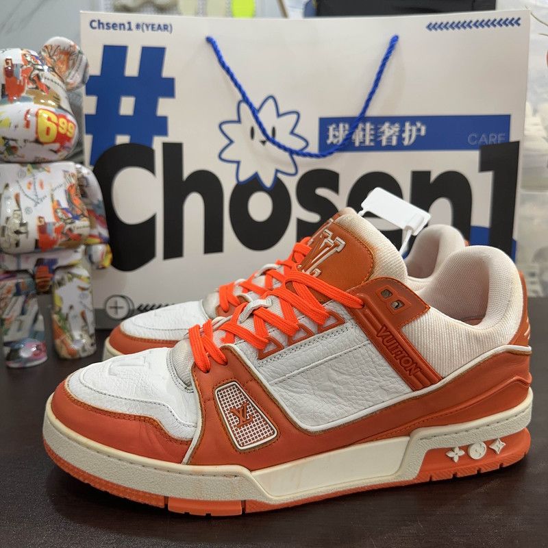 Louis Vuitton Louis Vuitton Trainer Low-Top Sneakers in Orange 0079 Size US 8 / EU 41 - 1 Thumbnail