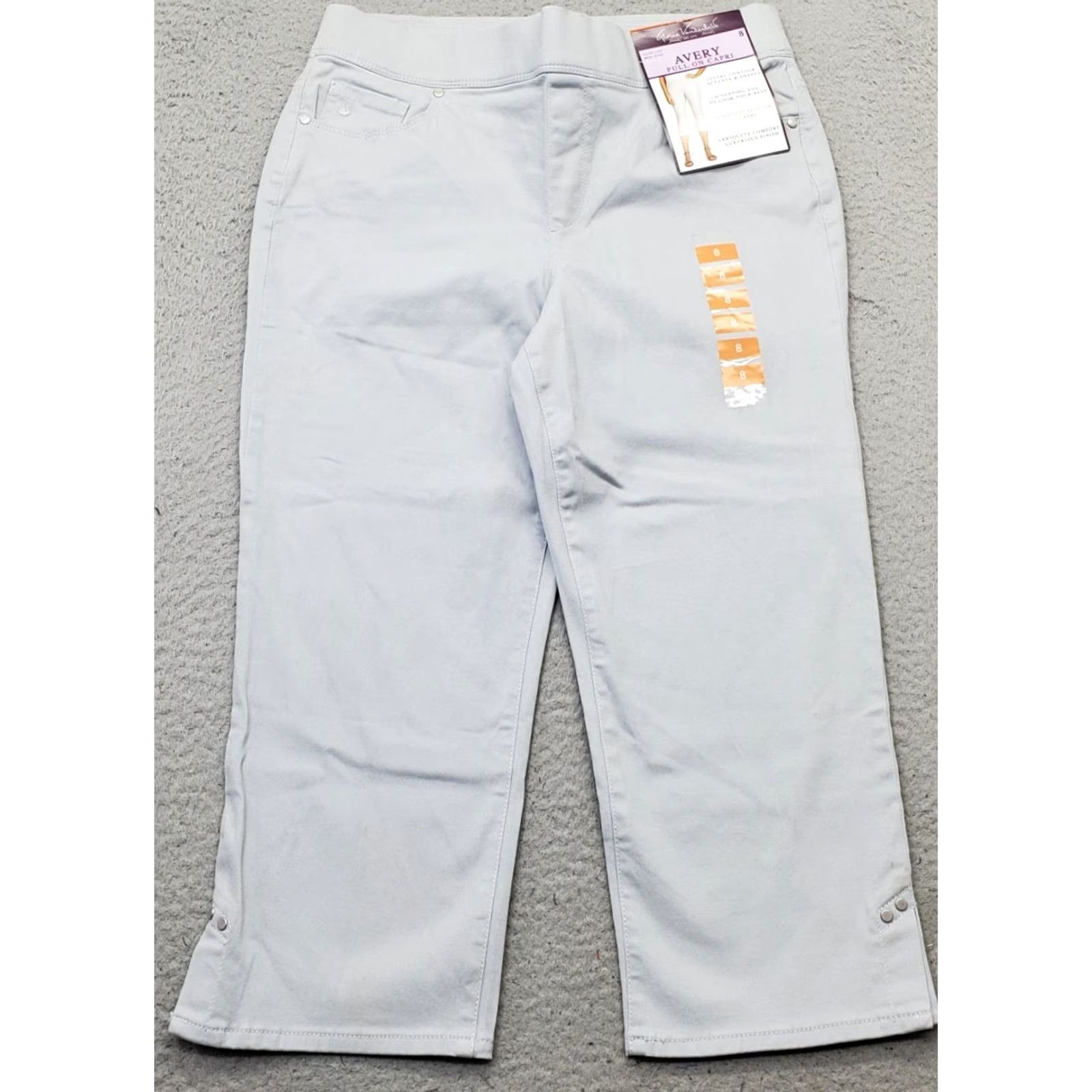 Gloria Vanderbilt Gloria Vanderbilt Capri Pants Womens 8 Gray Slim Fit Mid Rise Pull On Ankle Slit Capri Pants Womens 8 Gray Slim Fit Mid Rise Pull On Ankle Slit Size 30" / US 8 / IT 44 - 2 Thumbnail