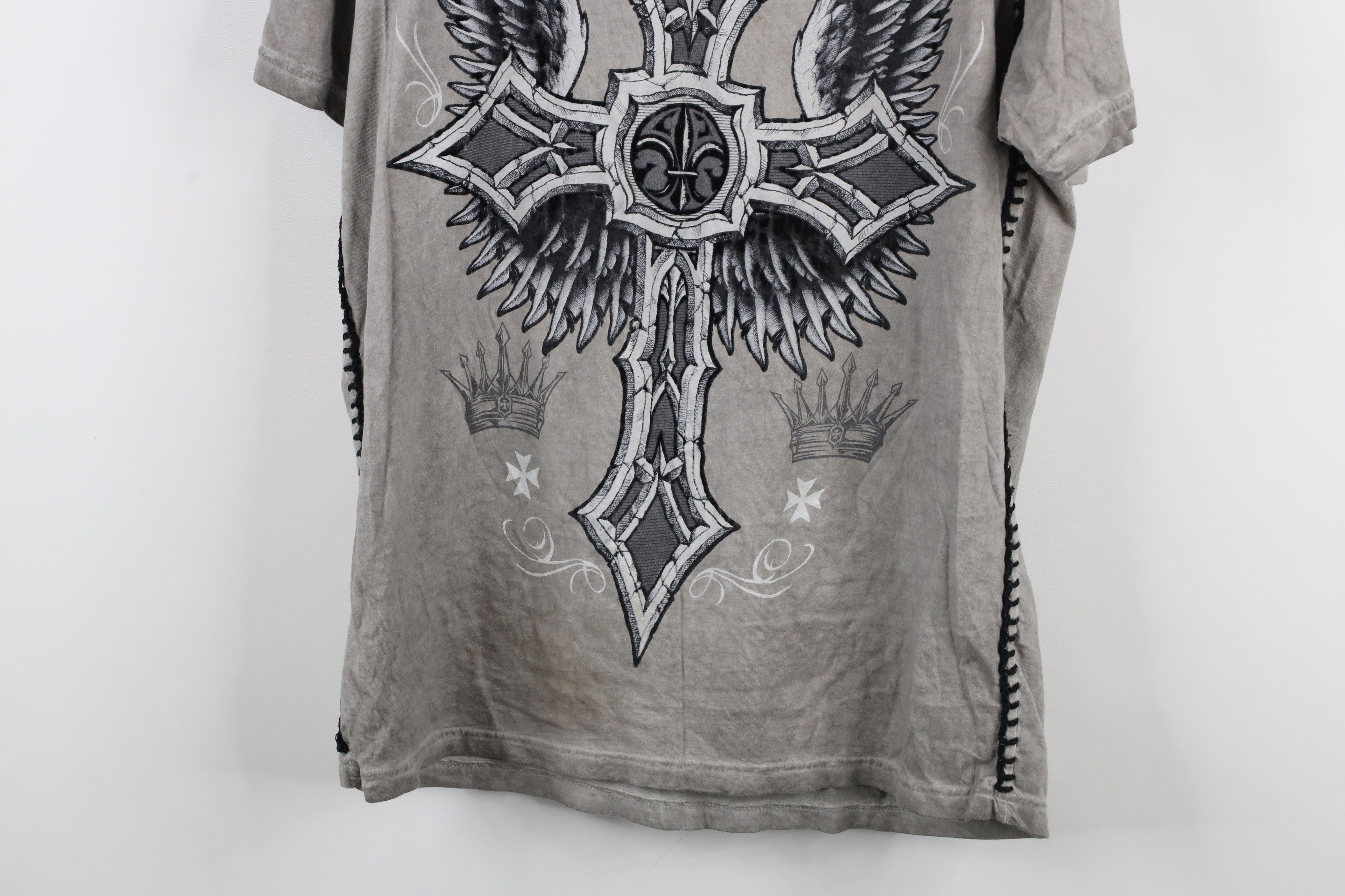 Vintage Vintage Y2K Streetwear Cross MMA UFC Fighting T-Shirt Gray Size US L / EU 52-54 / 3 - 14 Thumbnail
