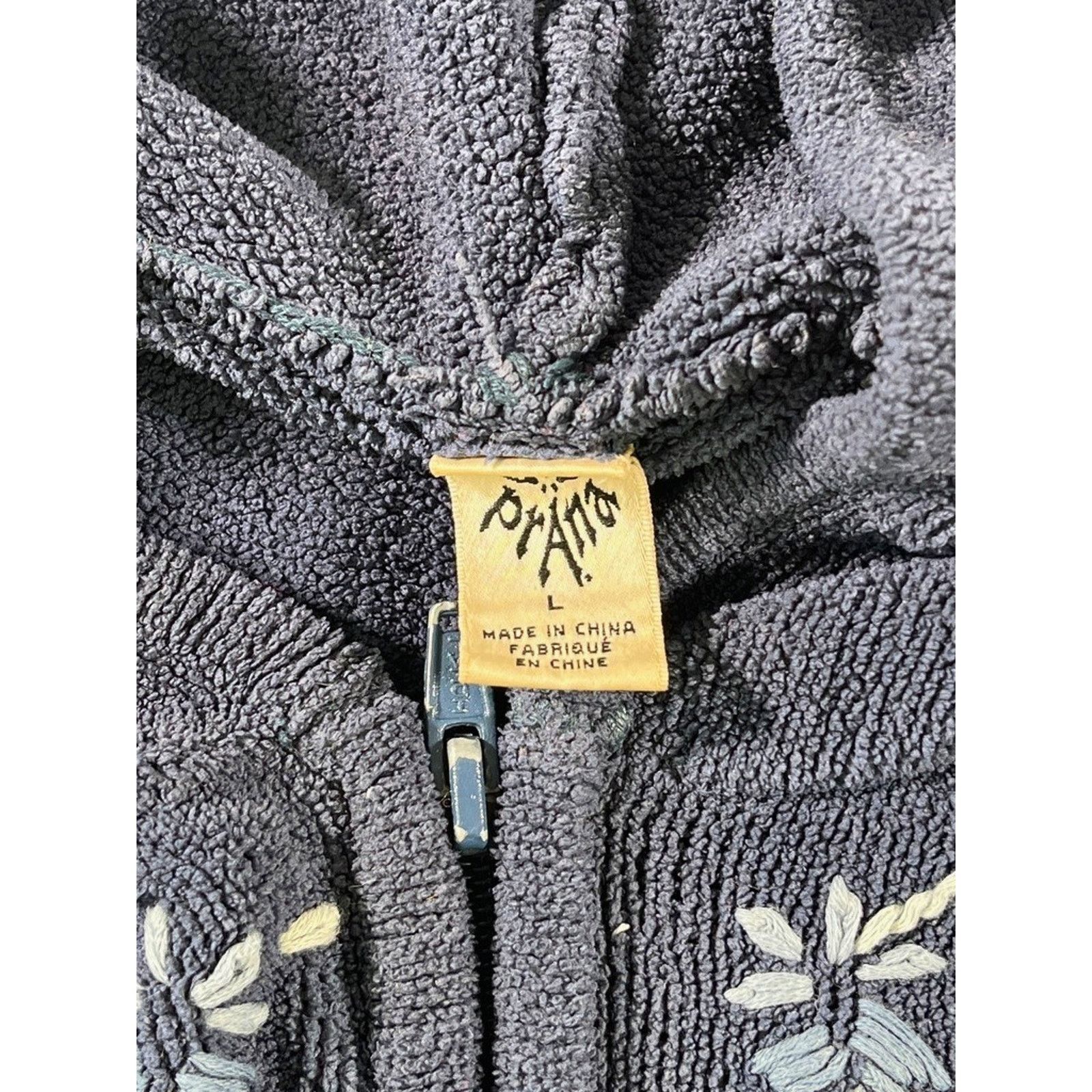 Prana Prana Womens Embroidered Floral Full Zip Hoodie Blue Size L Size L / US 10 / IT 46 - 7 Thumbnail