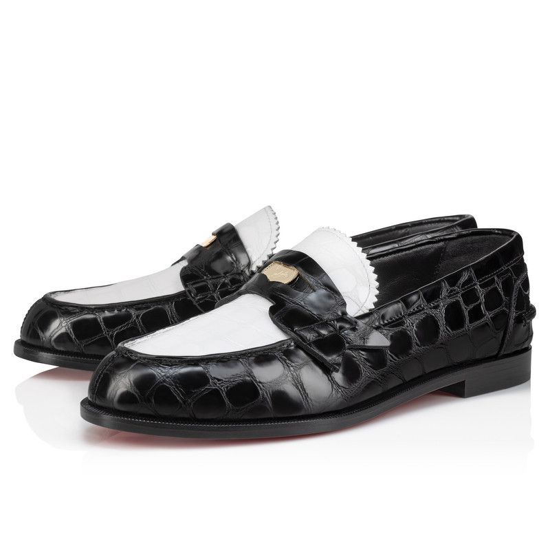Christian Louboutin os11x0526 Penny Donna Loafers in Black/White Size US 11 / IT 41 - 2 Thumbnail