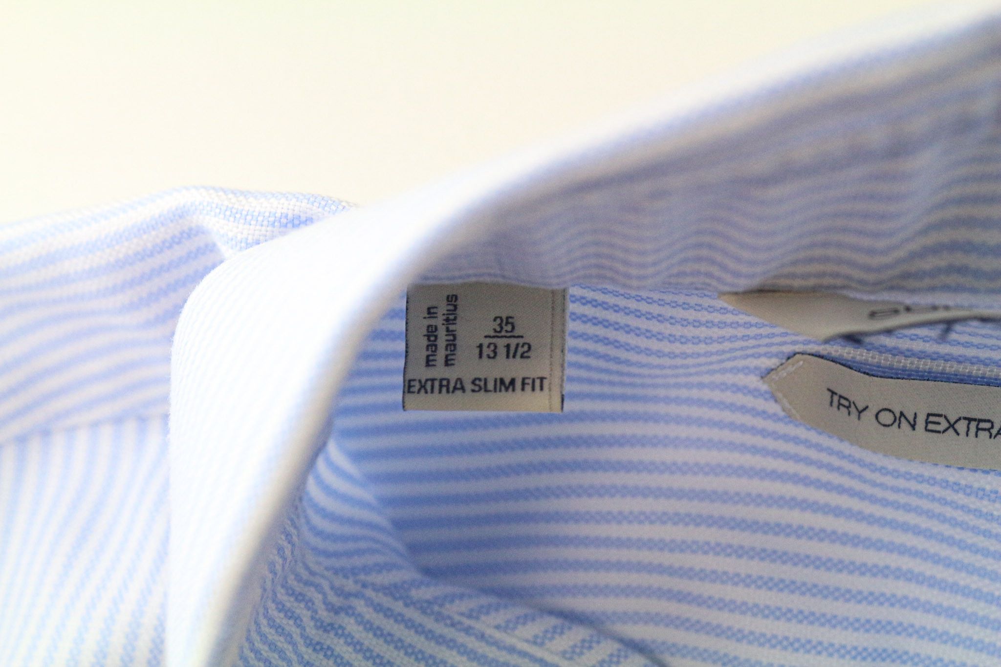 Suitsupply 35/13 1/2 Extra Slim Blue Cotton Striped Cutaway 78460 Size 36R - 5 Thumbnail