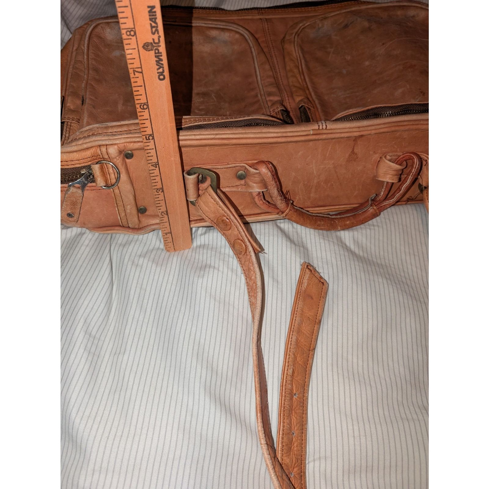 Handmade Handmade Vintage Leather Bag Satchel Columbia 20" x 10" Size ONE SIZE - 6 Thumbnail