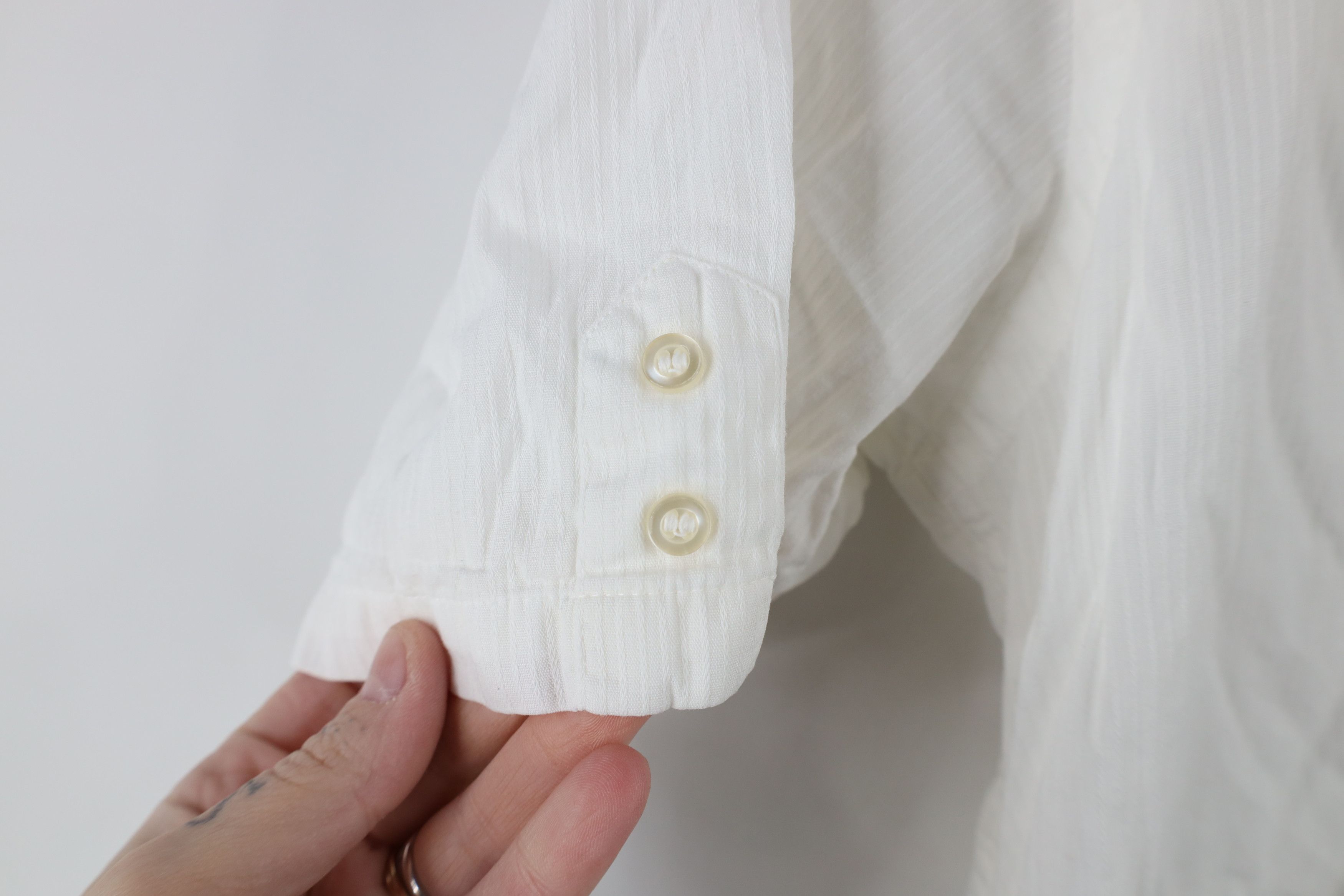Vintage Vintage 50s 60s Streetwear Sheer Ribbed Button Shirt USA Size US M / EU 48-50 / 2 - 5 Thumbnail