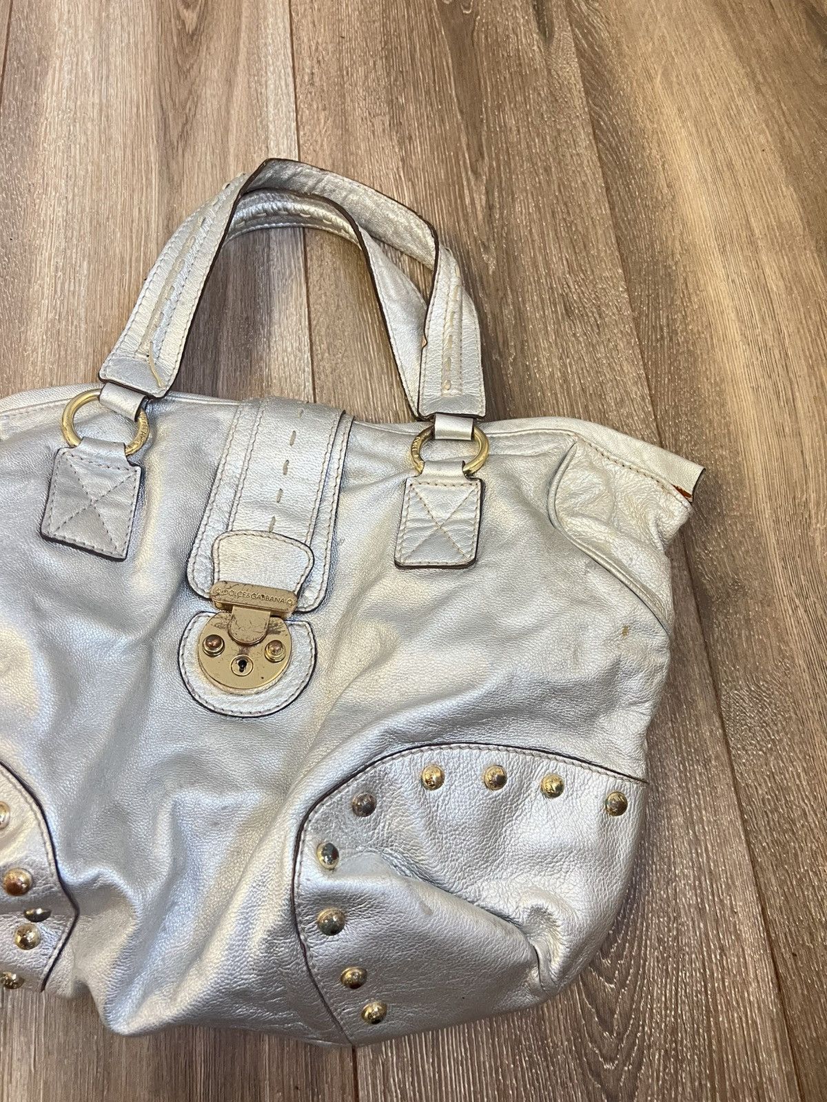 Dolce & Gabbana DOLCE & GABBANA Silver Leather Satchel Bag Size ONE SIZE - 12 Thumbnail