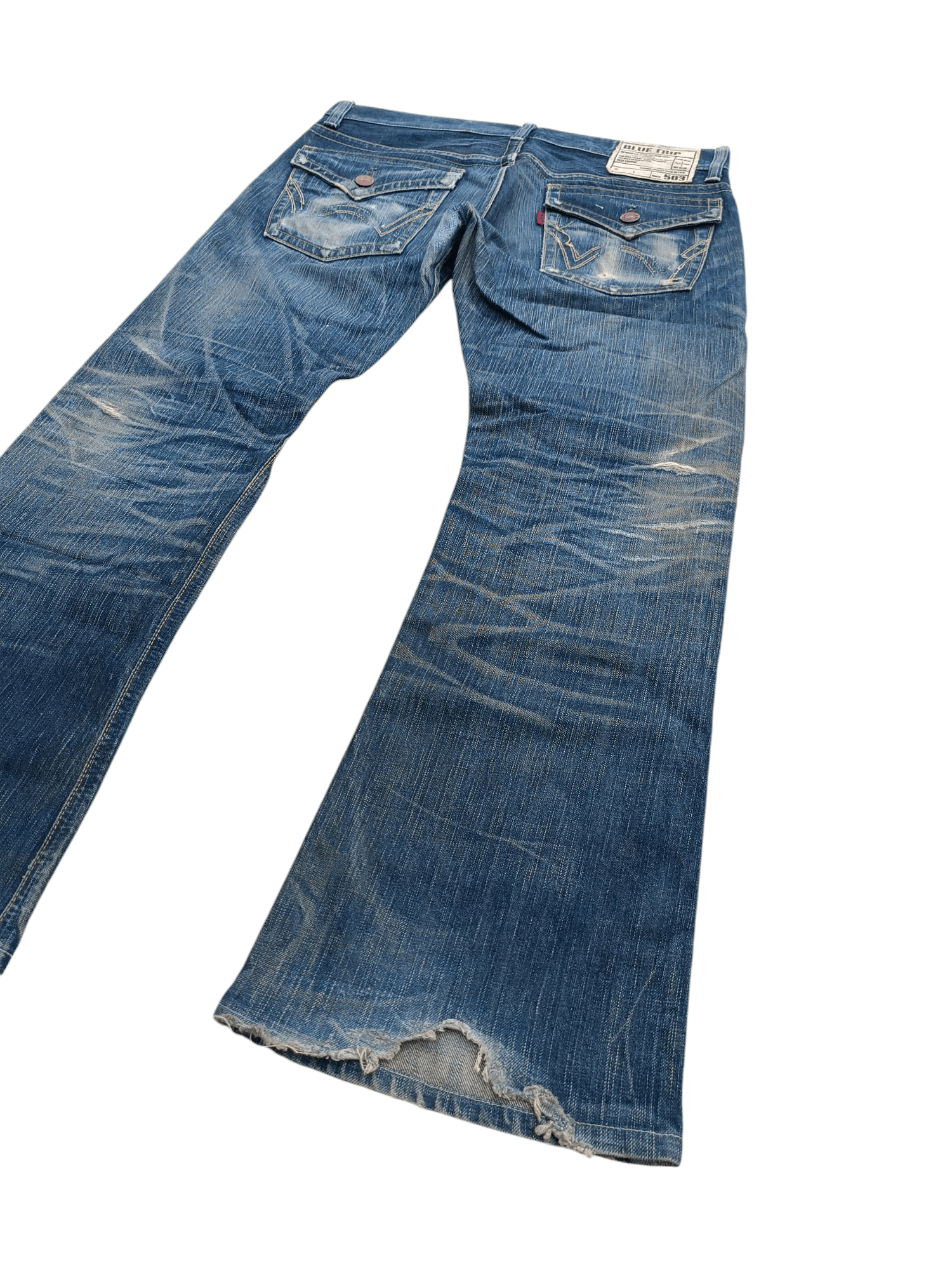 Edwin × Japanese Brand Edwin 503 Flare Jeans Distressed Jeans E248 Size US 35 - 10 Thumbnail