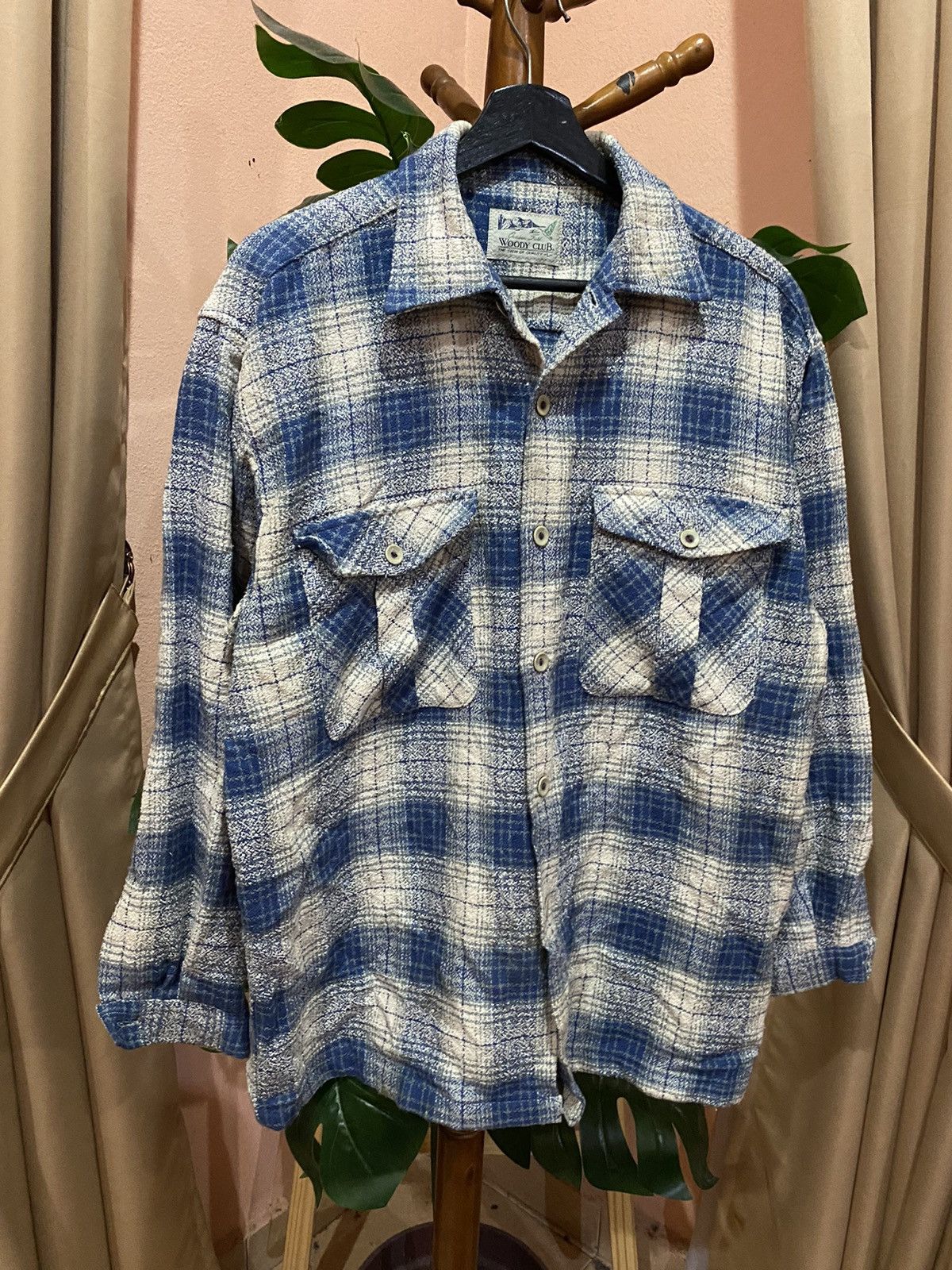 Japanese Brand Vintage Woody Club Outdoor Fields Plaid Shirt Jacket Size US L / EU 52-54 / 3 - 3 Thumbnail