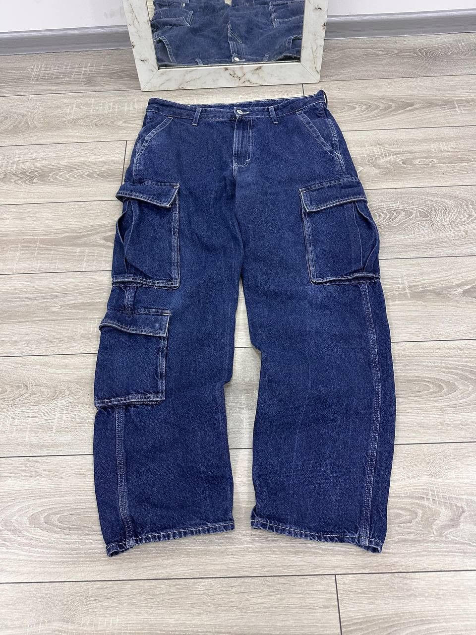 Japanese Brand Baggy Multipocket Cargo Y2K Wide Jeans Size US 34 / EU 50 - 3 Thumbnail