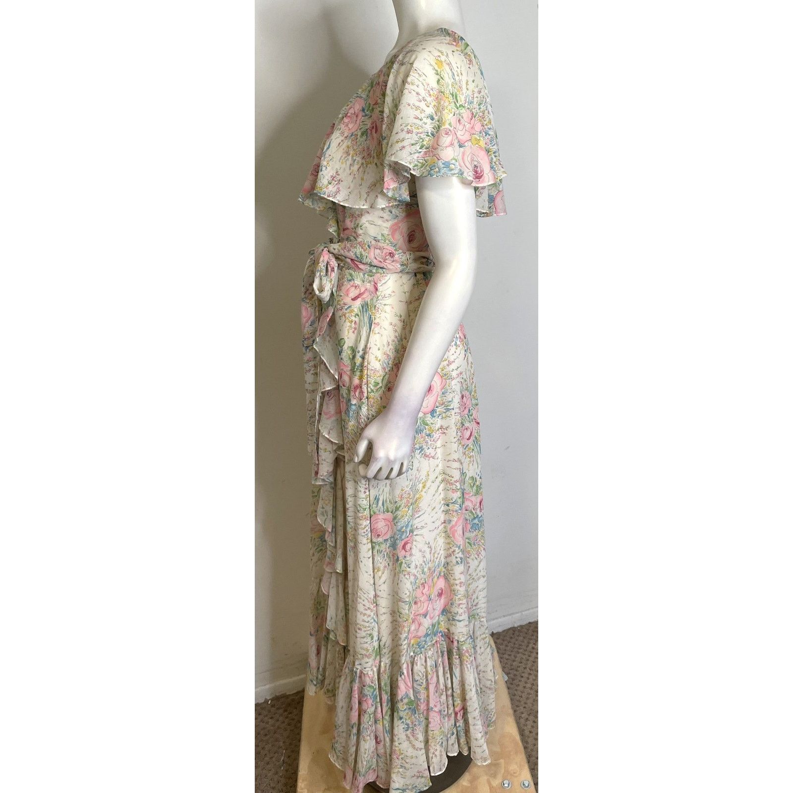 Oscar De La Renta VTG Oscar de le Renta Floral Maxi Dress 6 8 10 Romantic Size M / US 6-8 / IT 42-44 - 6 Thumbnail