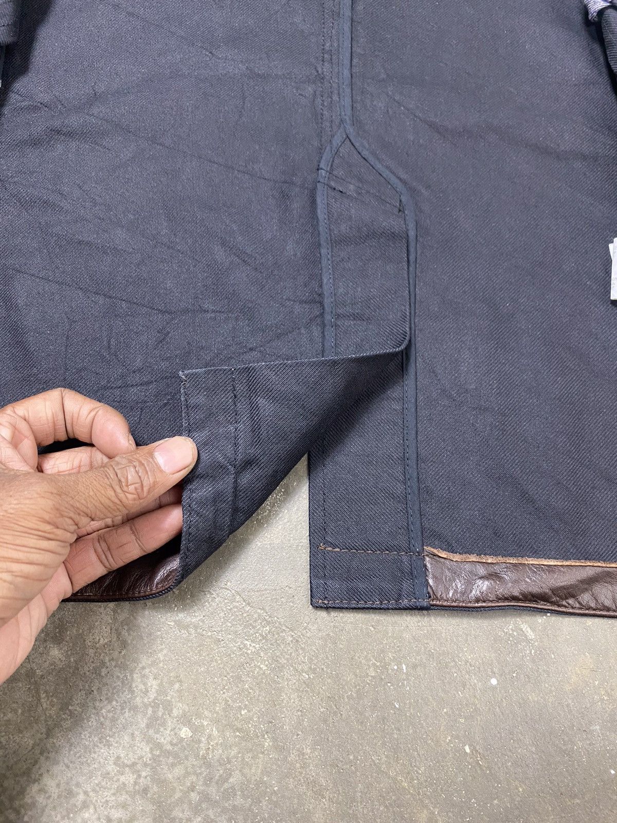 Japanese Brand A02 Gloster Vintage Denim + Leather Blazer Size US L / EU 52-54 / 3 - 14 Thumbnail