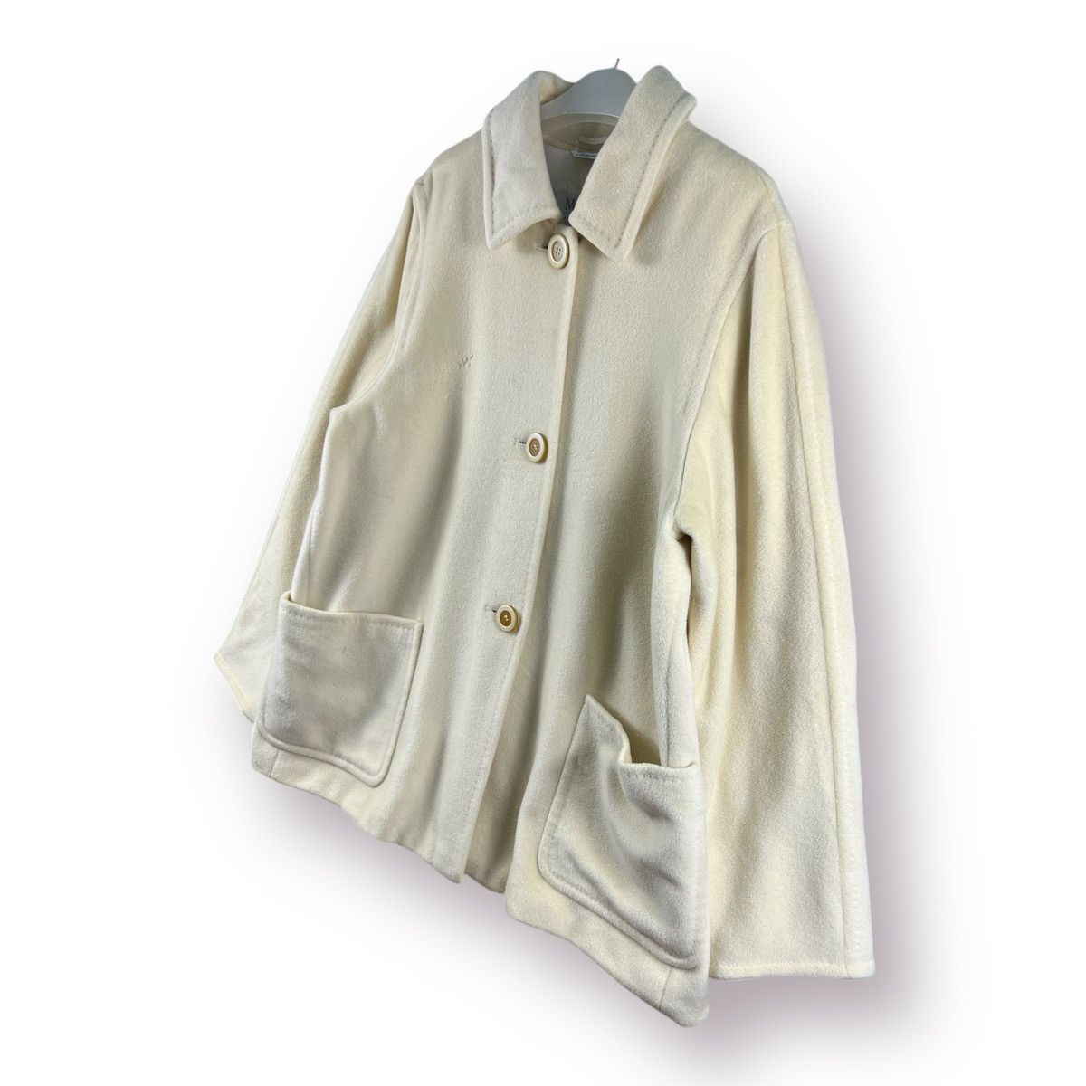 Max Mara × Weekend Max Mara 🔥 MAX MARA LUXURY CREAM WHITE OVER COAT🔥 Size L / US 10 / IT 46 - 2 Thumbnail