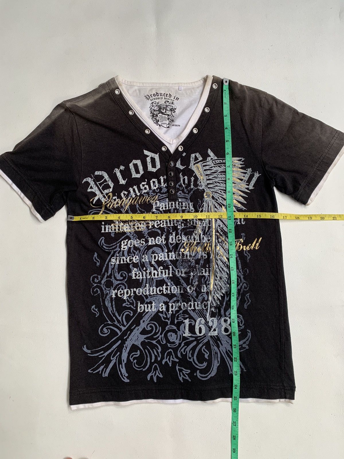 If Six Was Nine × Japanese Brand × Le Grande Bleu (L.G.B.) Japanese Double Layer Tribal Poem Sun Faded Tee Lgb Styled Size US S / EU 44-46 / 1 - 8 Thumbnail