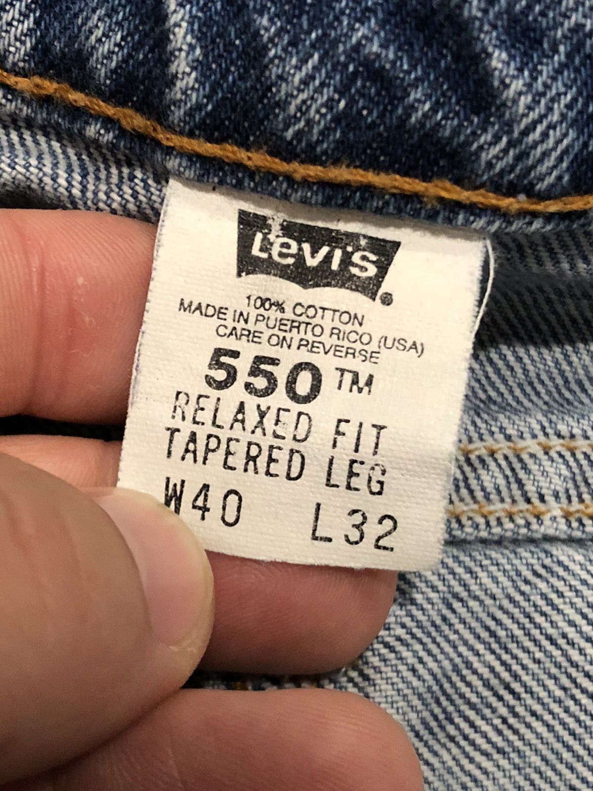 Levi's Vintage Levis 550 Jeans Mens 40x32 Blue Relaxed Orange Tab Size US 40 / EU 56 - 11 Thumbnail