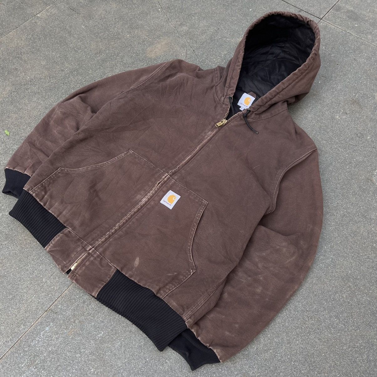 Carhartt × Vintage Vintage Carhartt Active Dark Brown Jacket Size US M / EU 48-50 / 2 - 2 Thumbnail