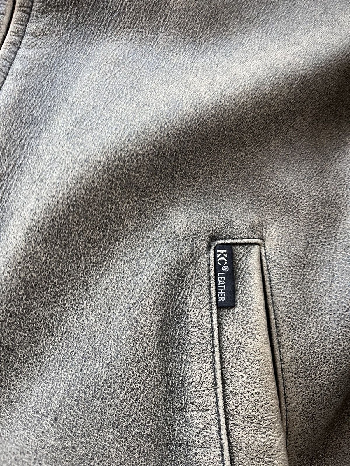 Genuine Leather Vintage Green-Grey Leather Coach Bomber Jacket Avantgarde Size XL / US 12-14 / IT 48-50 - 8 Thumbnail