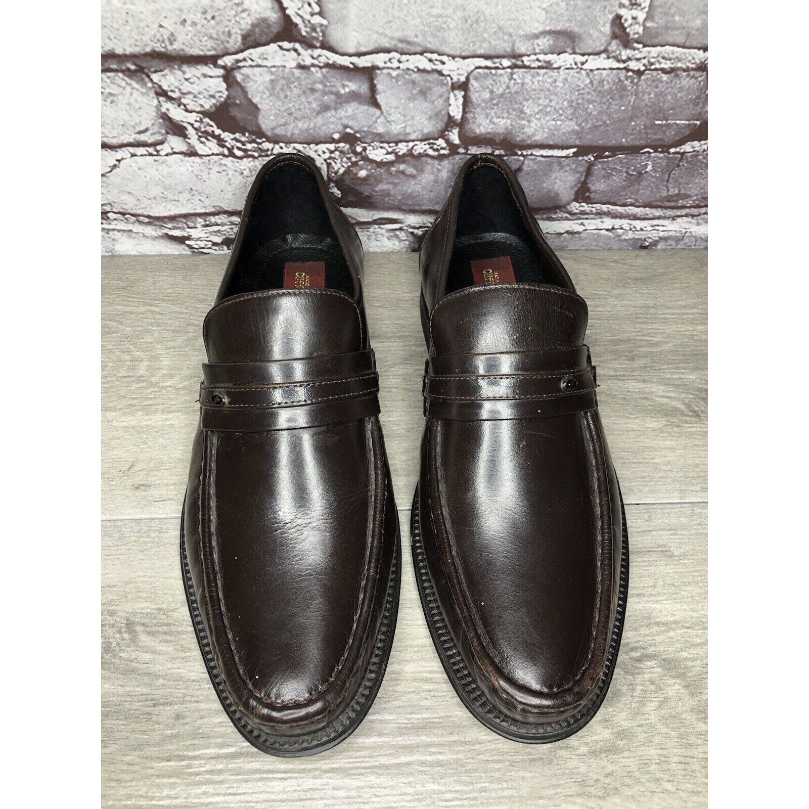 Other Clifford James Brown Leather Slip On Dress Loafers Shoes Men Size US 10 / EU 43 - 2 Thumbnail