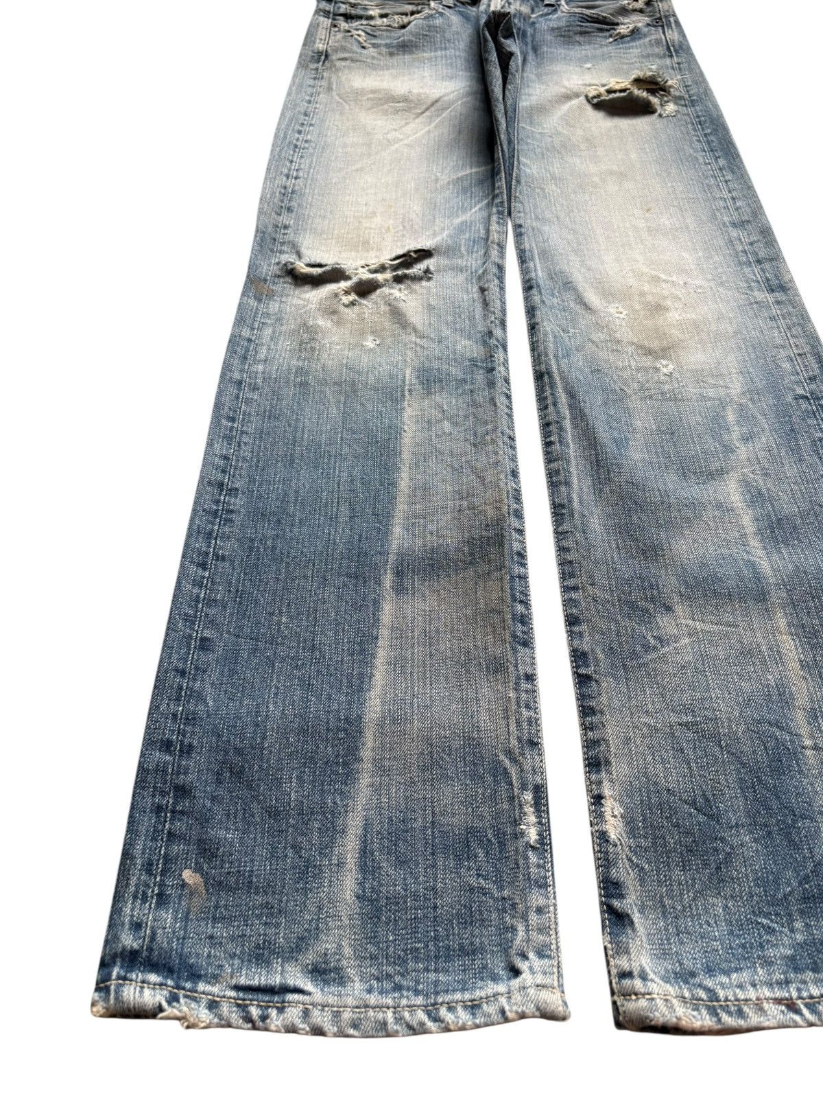 Japanese Brand × Spellbound Vintage Japanese Spellbound Mud Wash Ripped Flare Jeans Size US 32 / EU 48 - 6 Thumbnail