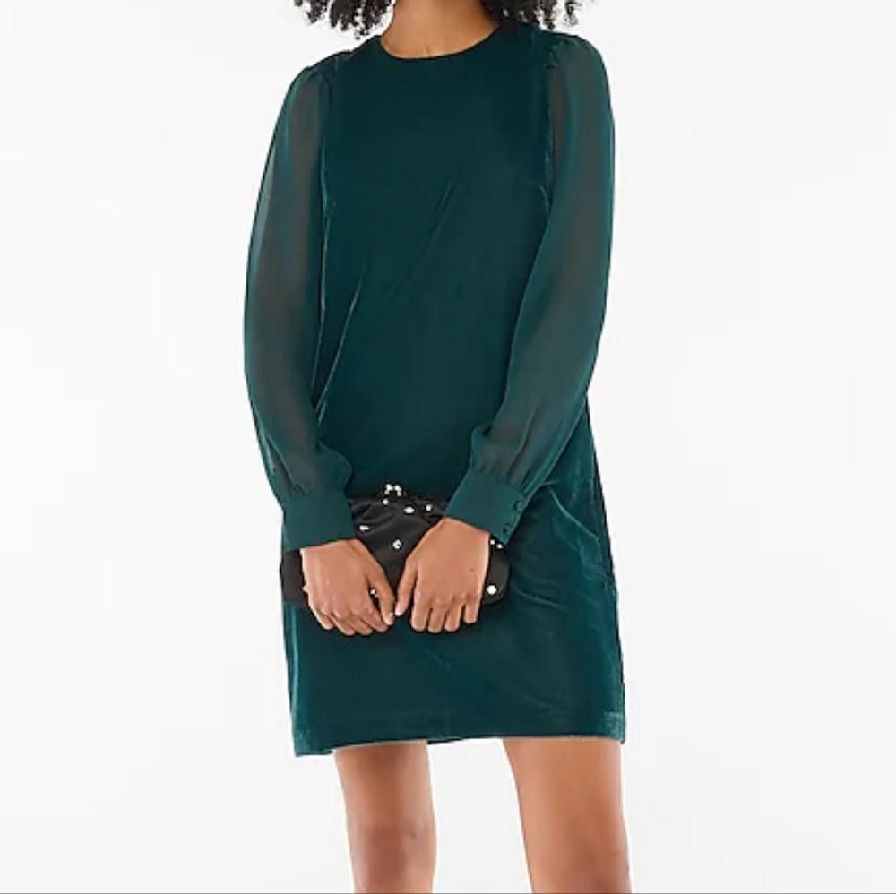 J.Crew J Crew Velvet Mini Dress Size XXS / US 00 / IT 34 - 1 Thumbnail