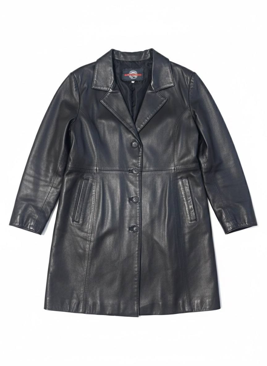 Vintage Dallas Black Leather Blazer/Coat Vera Lavorazione