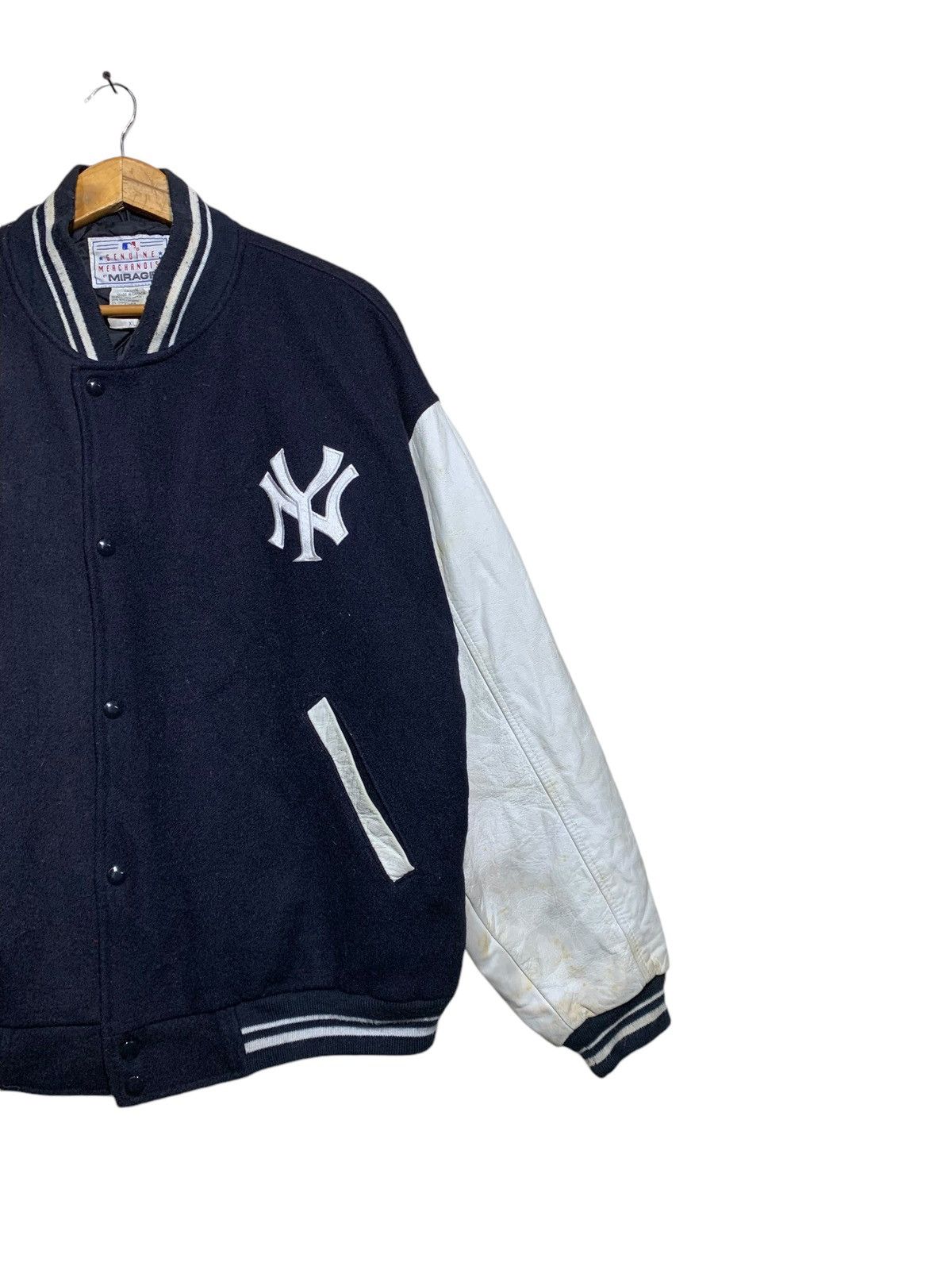 MLB × Mirage × New York Yankees 🔥VTG MIRAGE NY YANKEES MLB VARSITY JACKET WOOL/LEATHER Size US XL / EU 56 / 4 - 3 Thumbnail