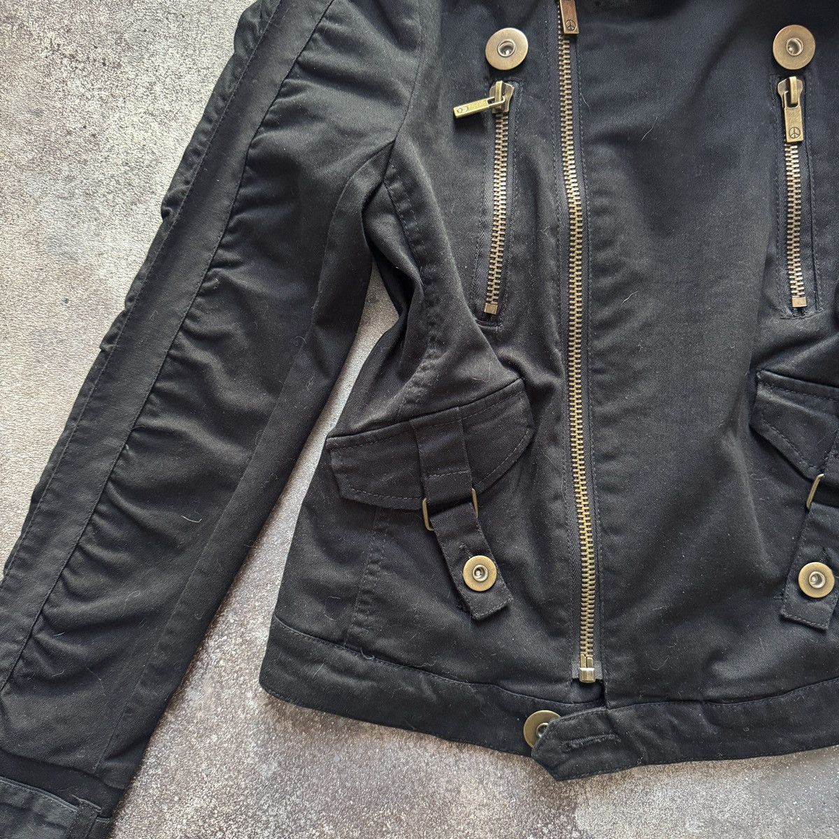 If Six Was Nine Y2K Zip Details Moto Gothic Cropped Jacket Size S / US 4 / IT 40 - 7 Thumbnail