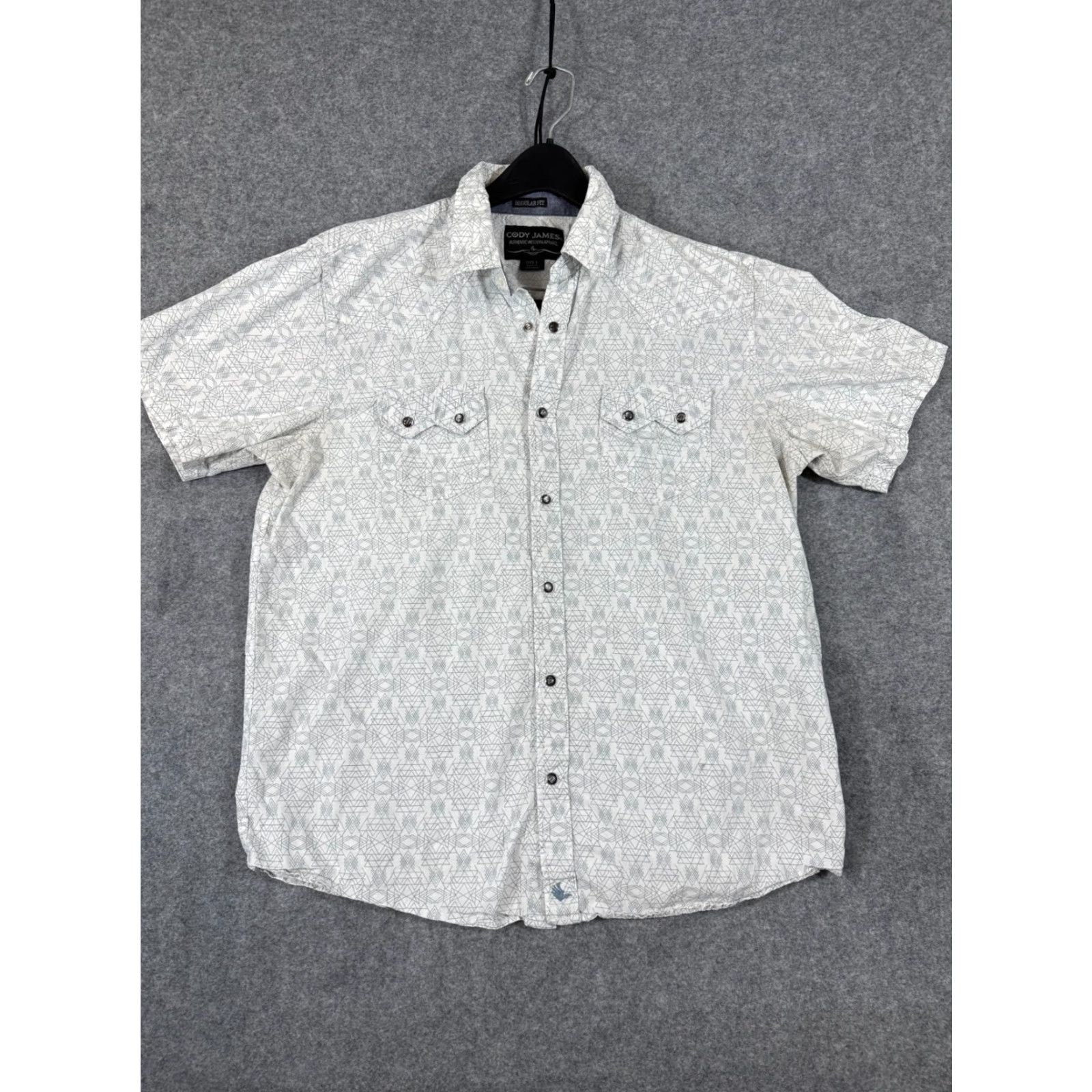 Cody James Cody James Shirt Mens L White Western Pearl Snap Regular Fit Short Sleeve Shirt Size US L / EU 52-54 / 3 - 3 Thumbnail