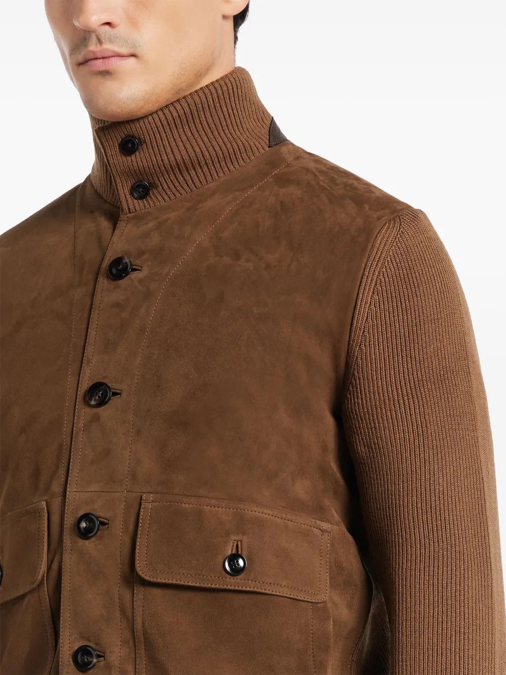 Tom Ford o1w1db10925 KBF001 Knitwear Button Jacket in Brown Size US XXL / EU 58 / 5 - 5 Thumbnail
