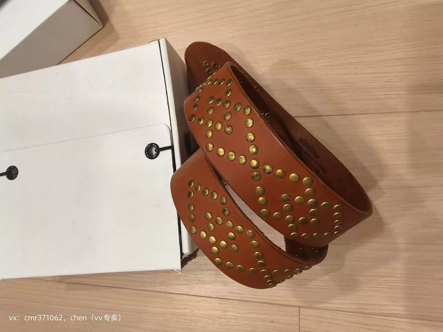 Visvim Brown Studded Leather Belt Size ONE SIZE - 1 Thumbnail