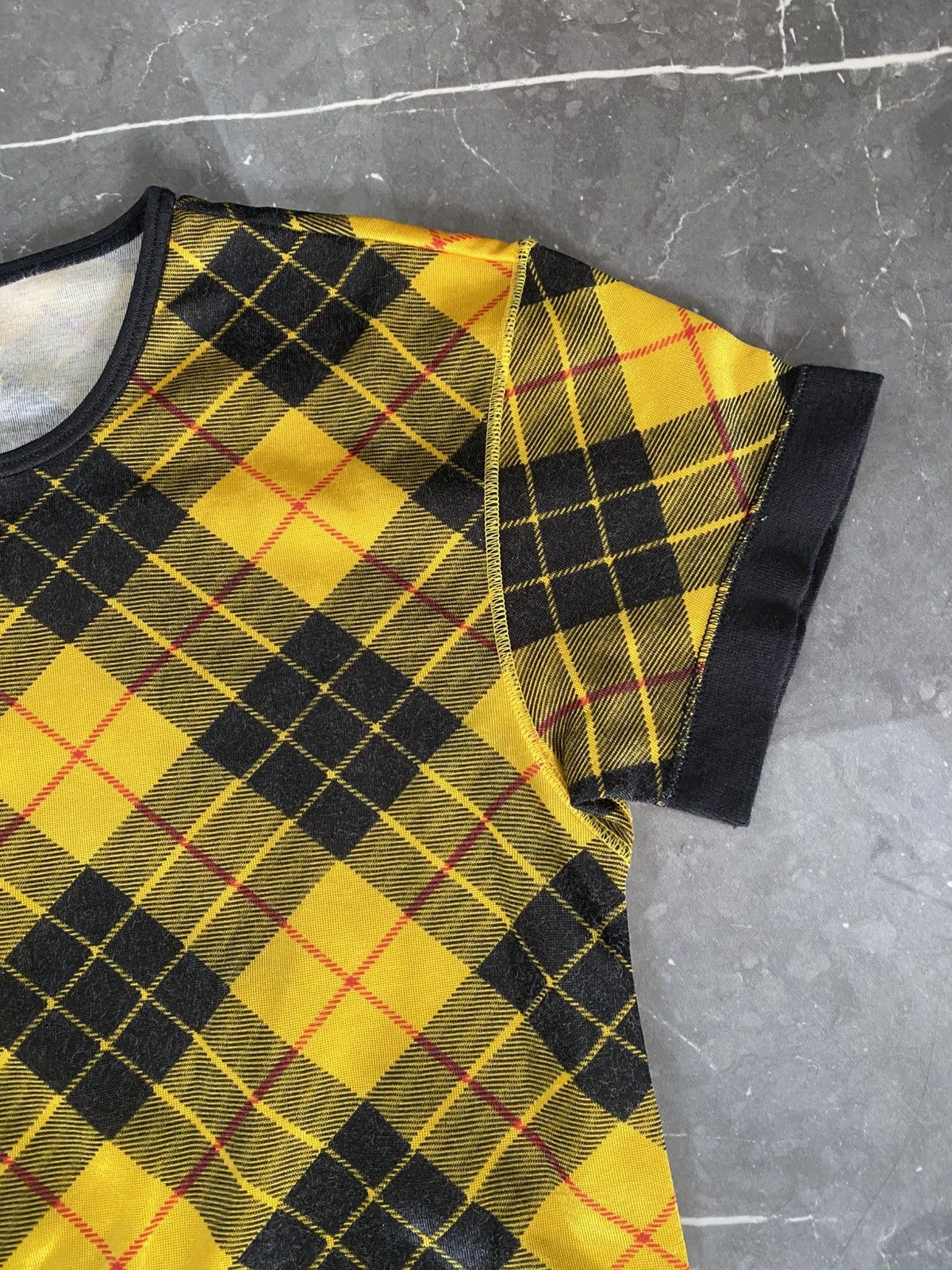 Jean Paul Gaultier Jeanpaulgaultier mesh plaid yellow shirt Size M / US 6-8 / IT 42-44 - 2 Thumbnail