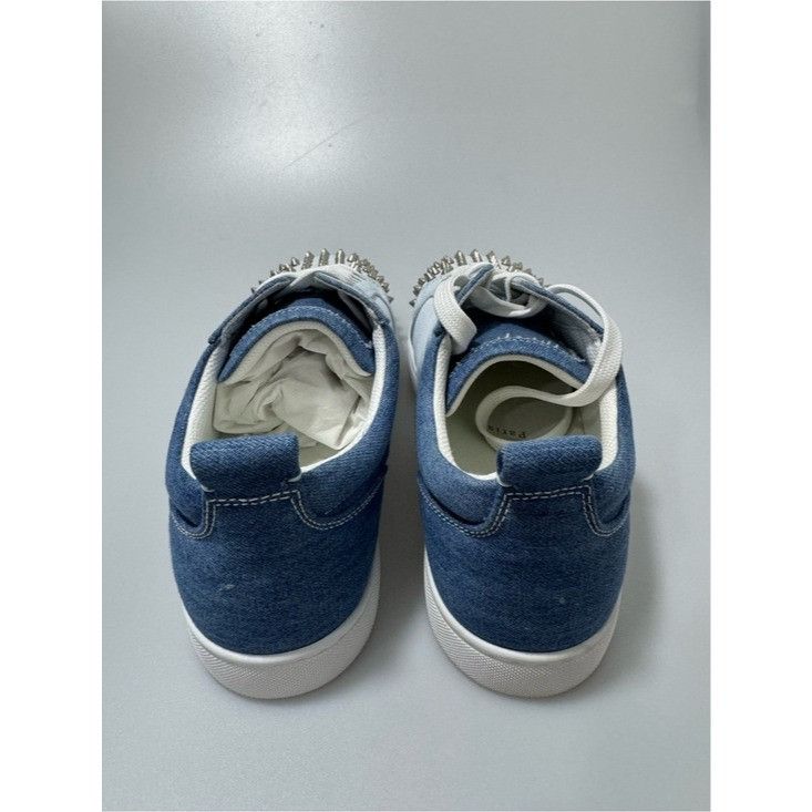 Christian Louboutin Christian Louboutin Louis Junior Spikes Flat Denim Blue Whit Size US 11 / EU 44 - 4 Thumbnail