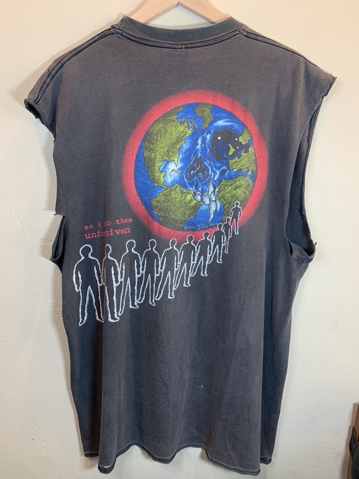 Band Tees × Metallica × Vintage RARE Vintage 90s Metallica Pushead Unforgiven Band Tour Tank Size US XL / EU 56 / 4 - 2 Thumbnail