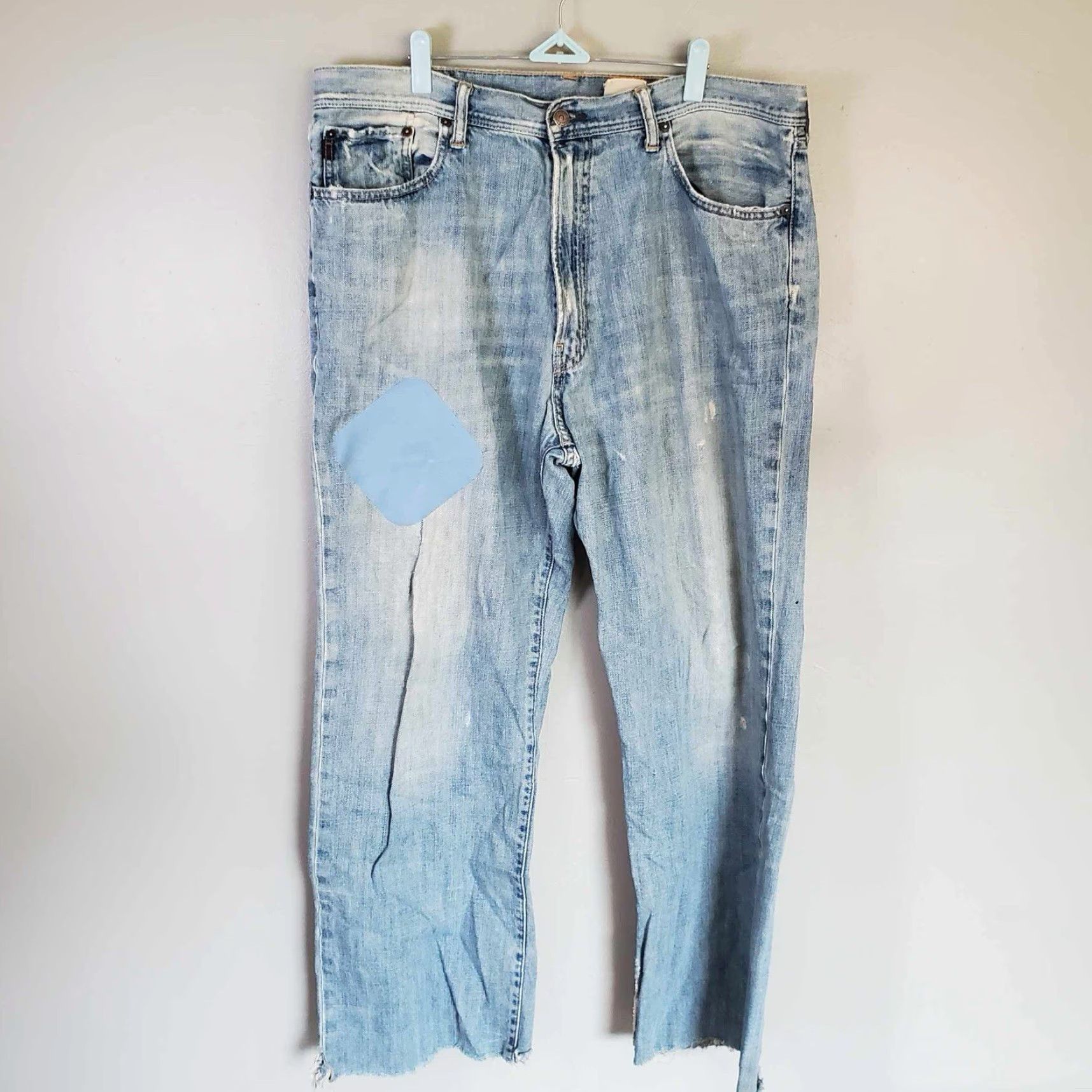 Abercrombie & Fitch VINTAGE Abercrombie & Fitch Jeans Distressed Patchwork Grunge Baggy 36 X 29 Men 36 Inseam Blue Straight Size US 36 / EU 52 - 2 Thumbnail