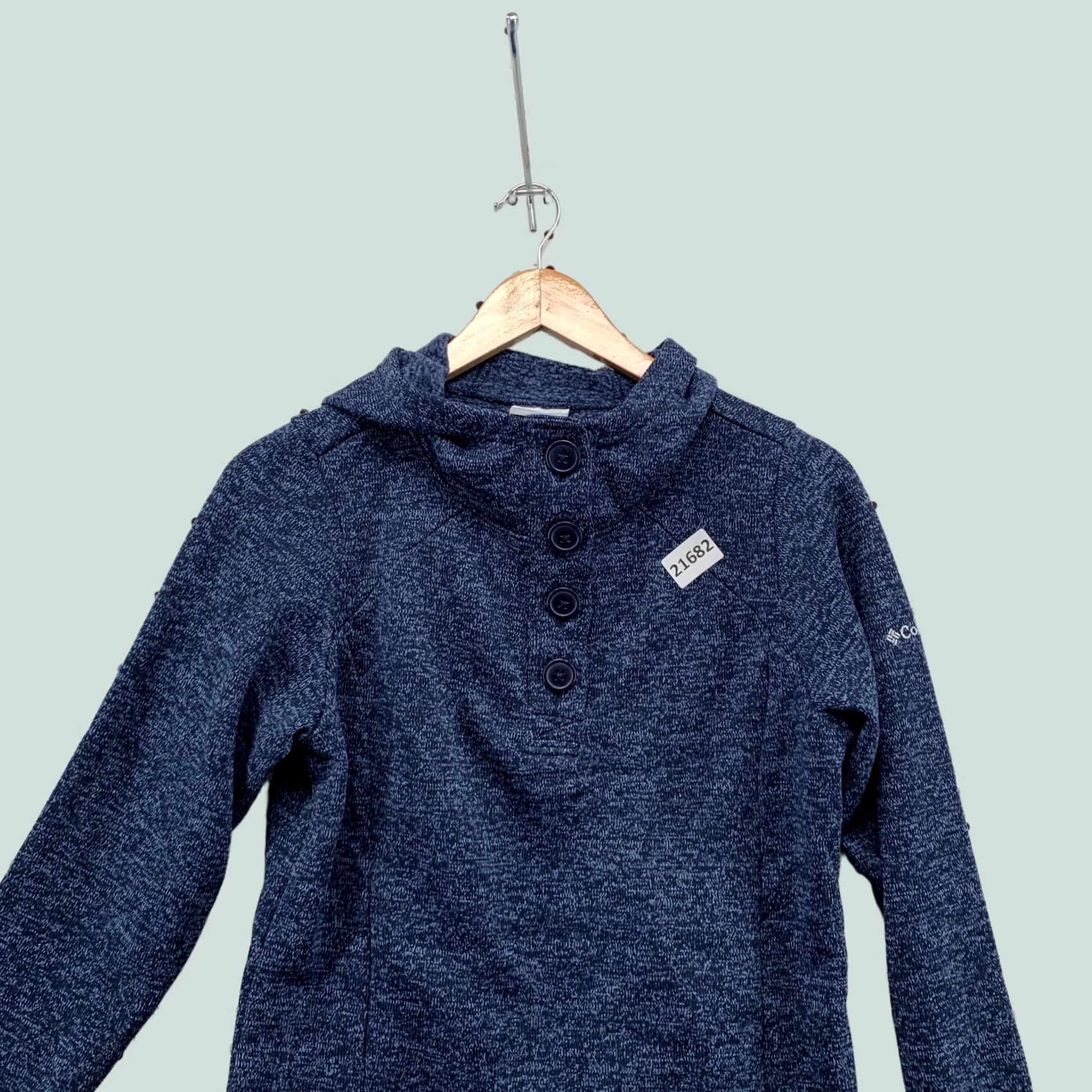 Vintage Columbia Hooded Henley Sweatshirt Blue Womens Small Hooded Henley Sweatshirt Womens Small Blue Columbia Hoodie Size S / US 4 / IT 40 - 1 Thumbnail