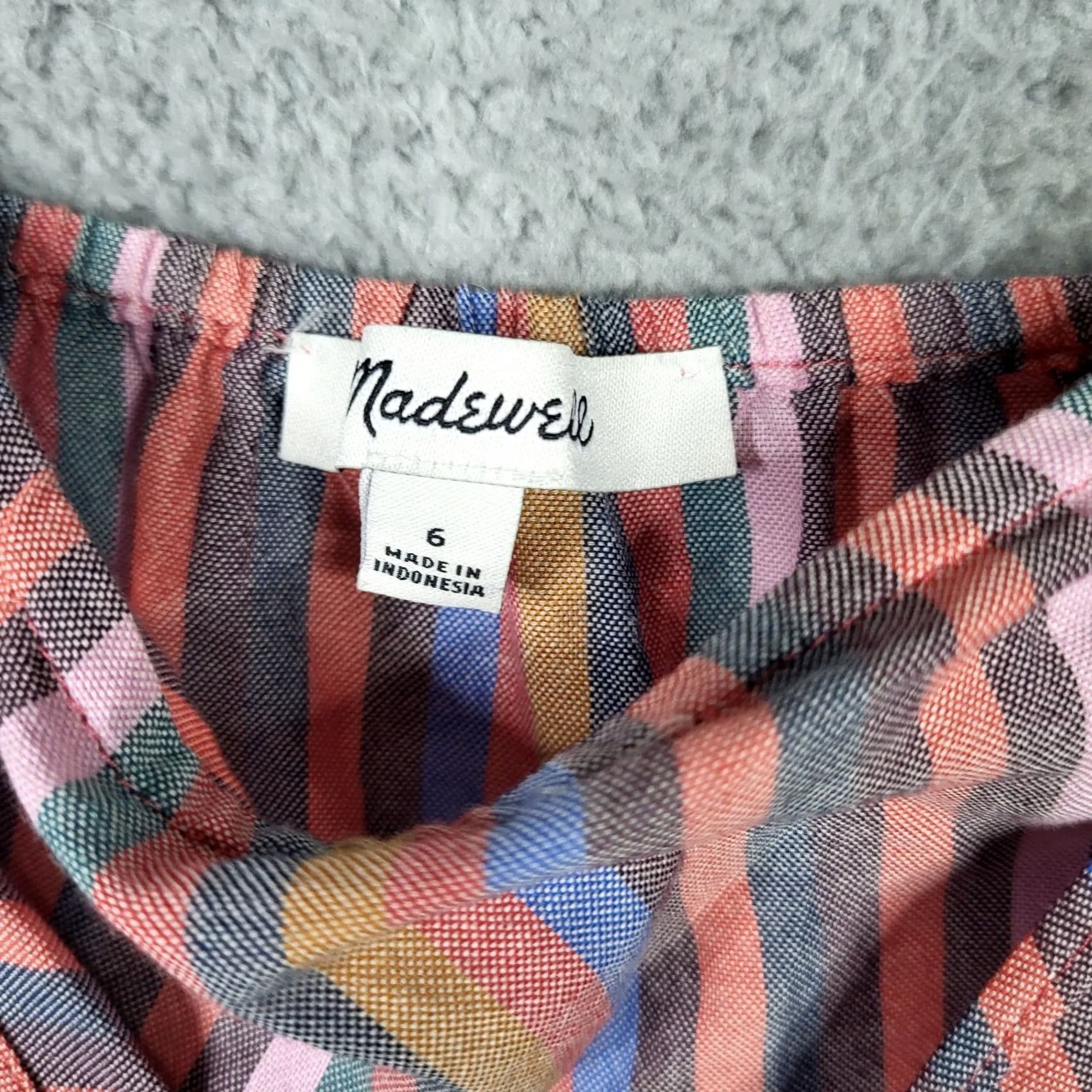 Madewell Madewell Women's Tank V-neck Rianbow Tie front Cami Top Size 6 Multicolor Striped Sleeveless Wide Strap Casual Everyday Basic Shirt Womens Size M / US 6-8 / IT 42-44 - 4 Thumbnail