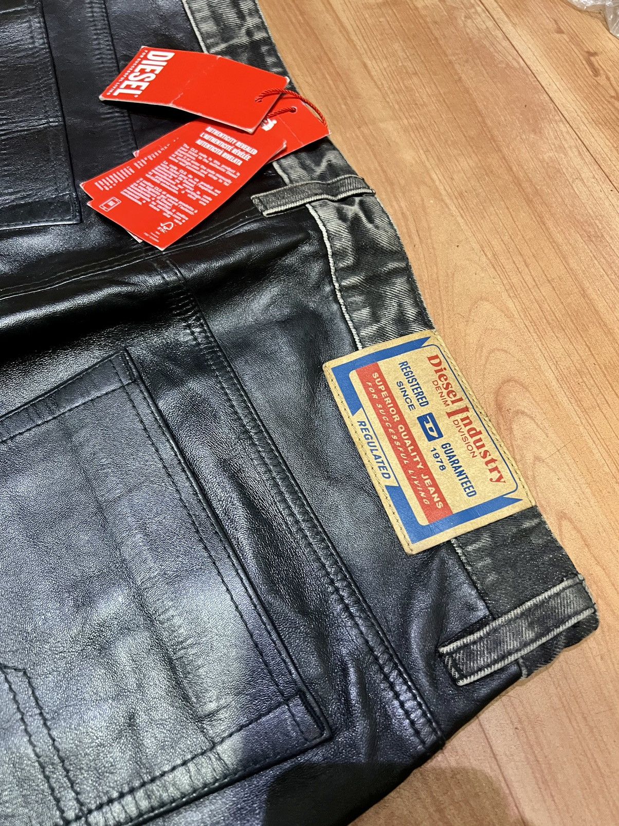 Diesel Diesel P-BRETCH Leather and denim Pant Size US 32 / EU 48 - 8 Thumbnail