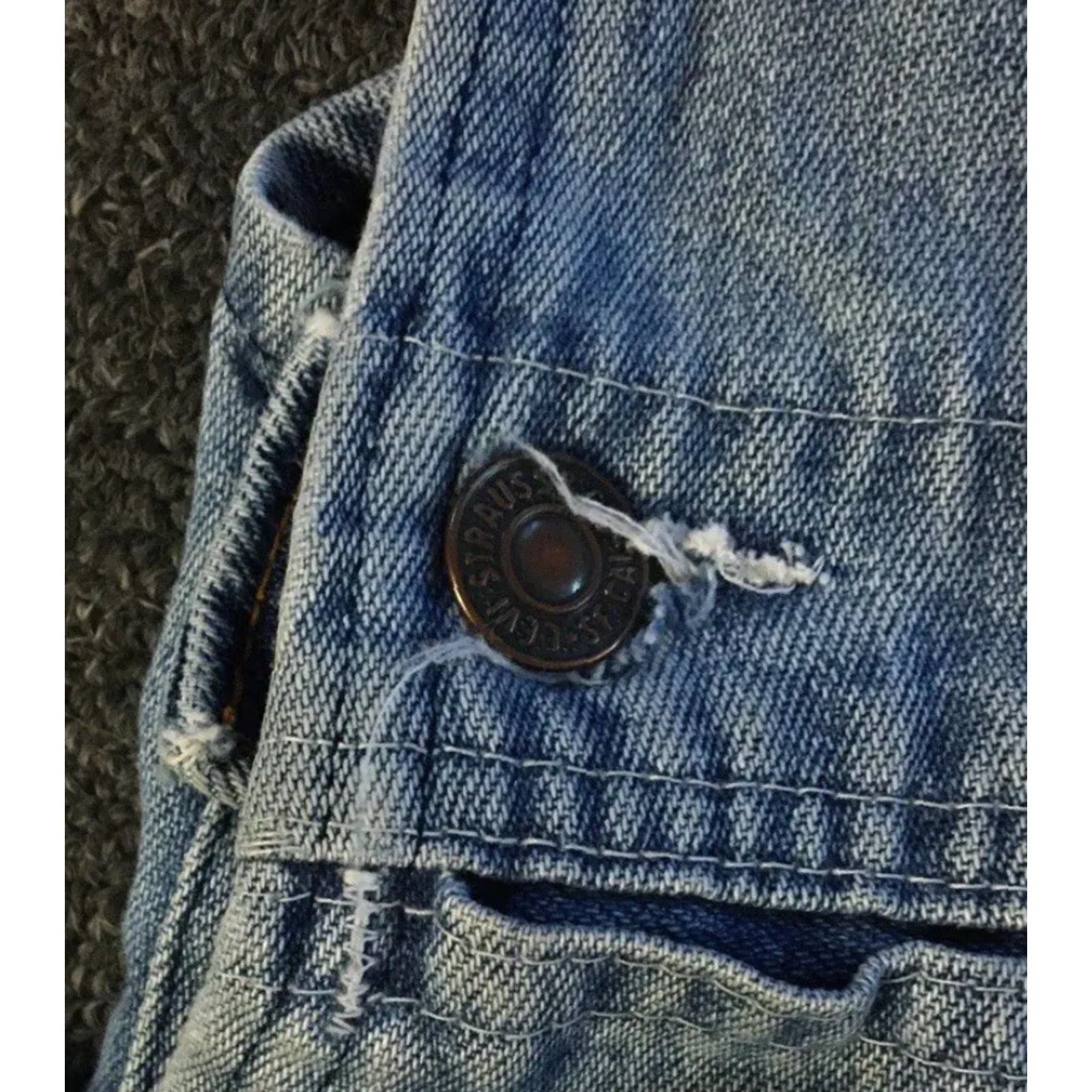 Sears Vtg 70s Sears Overalls Denim Distressed 34 USA Biker Punk Grunge Trucker 80s 90s Rock USA Mens Jeans Size US 34 / EU 50 - 7 Thumbnail