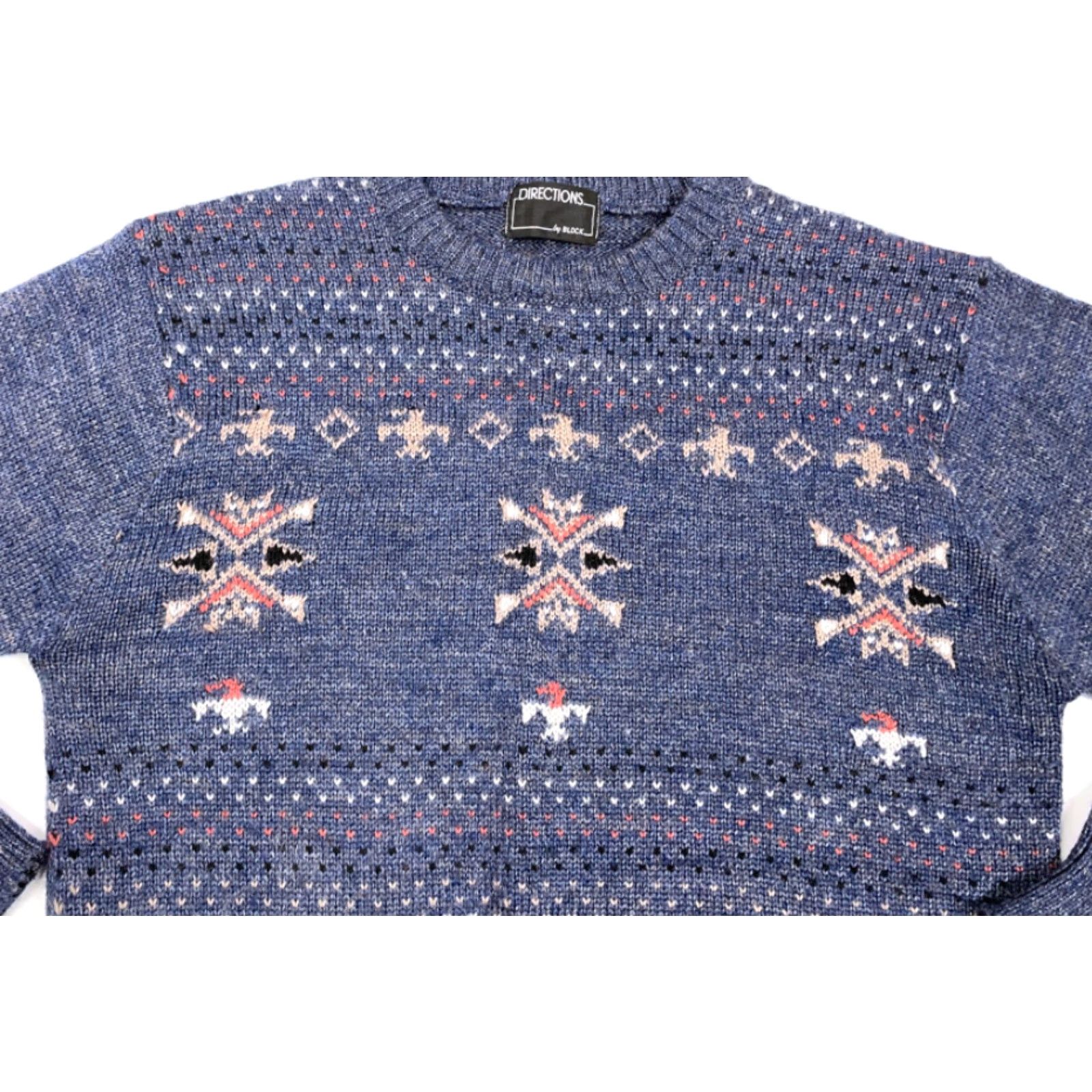 Vintage VINTAGE VTG 80s Blue Tribal Geometric Pattern Sweater Adult Medium Men Wool Crew Neck Pullover Knit Lightweight Size US M / EU 48-50 / 2 - 4 Thumbnail