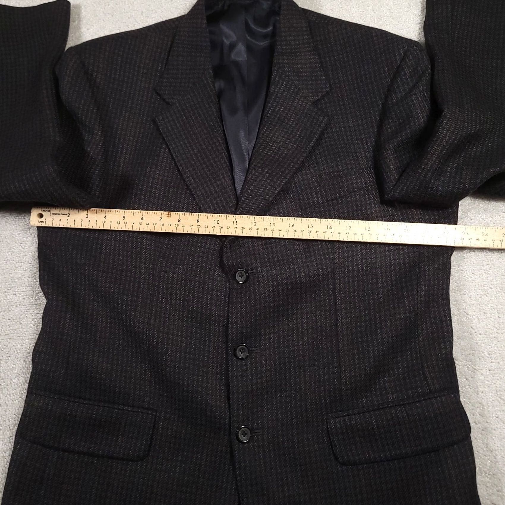 Oscar De La Renta OSCAR DE LA RENTA Sport Coat Gray Tweed Wool 3-Button Notch Lapel Ventless 42R Mens Jacket/Coat Long Plaid Houndstooth Size US XS / EU 42 / 0 - 3 Thumbnail
