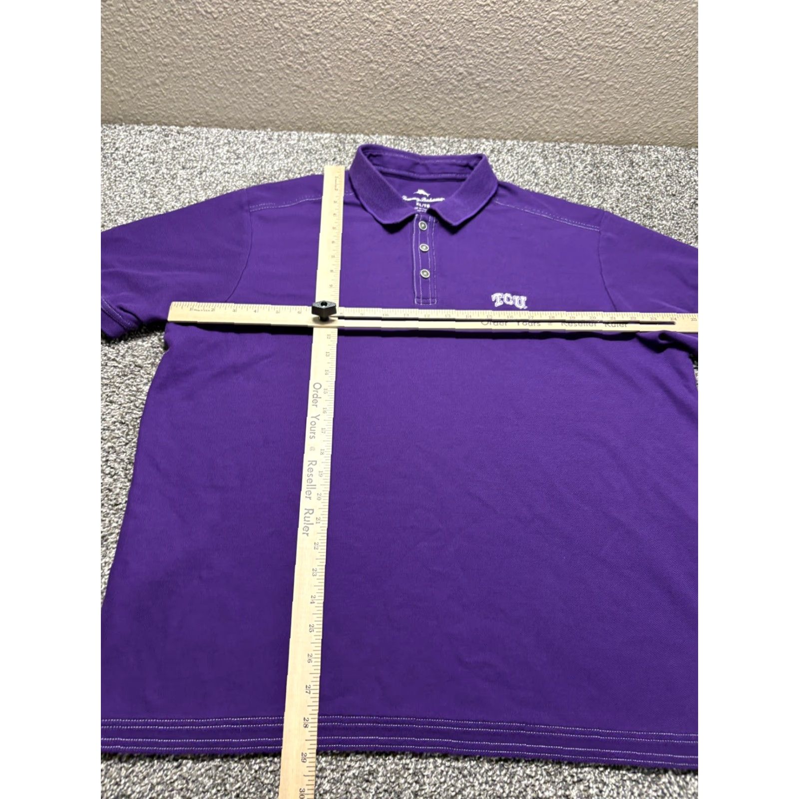 Tommy Bahama VINTAGE Tommy Bahama Polo Shirt Mens XL Purple 100% Cotton Golf TCU Horned Frogs Button Collar Short Sleeve Size US XL / EU 56 / 4 - 4 Thumbnail