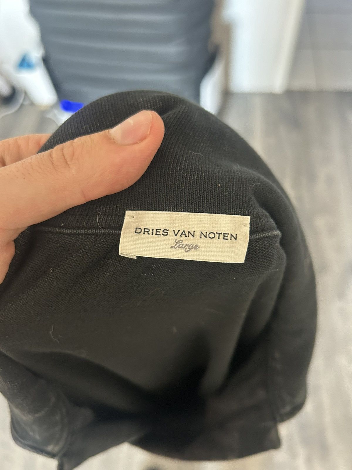 Dries Van Noten Oversized Vintage Washed Black Polo Sweater Size US M / EU 48-50 / 2 - 11 Thumbnail